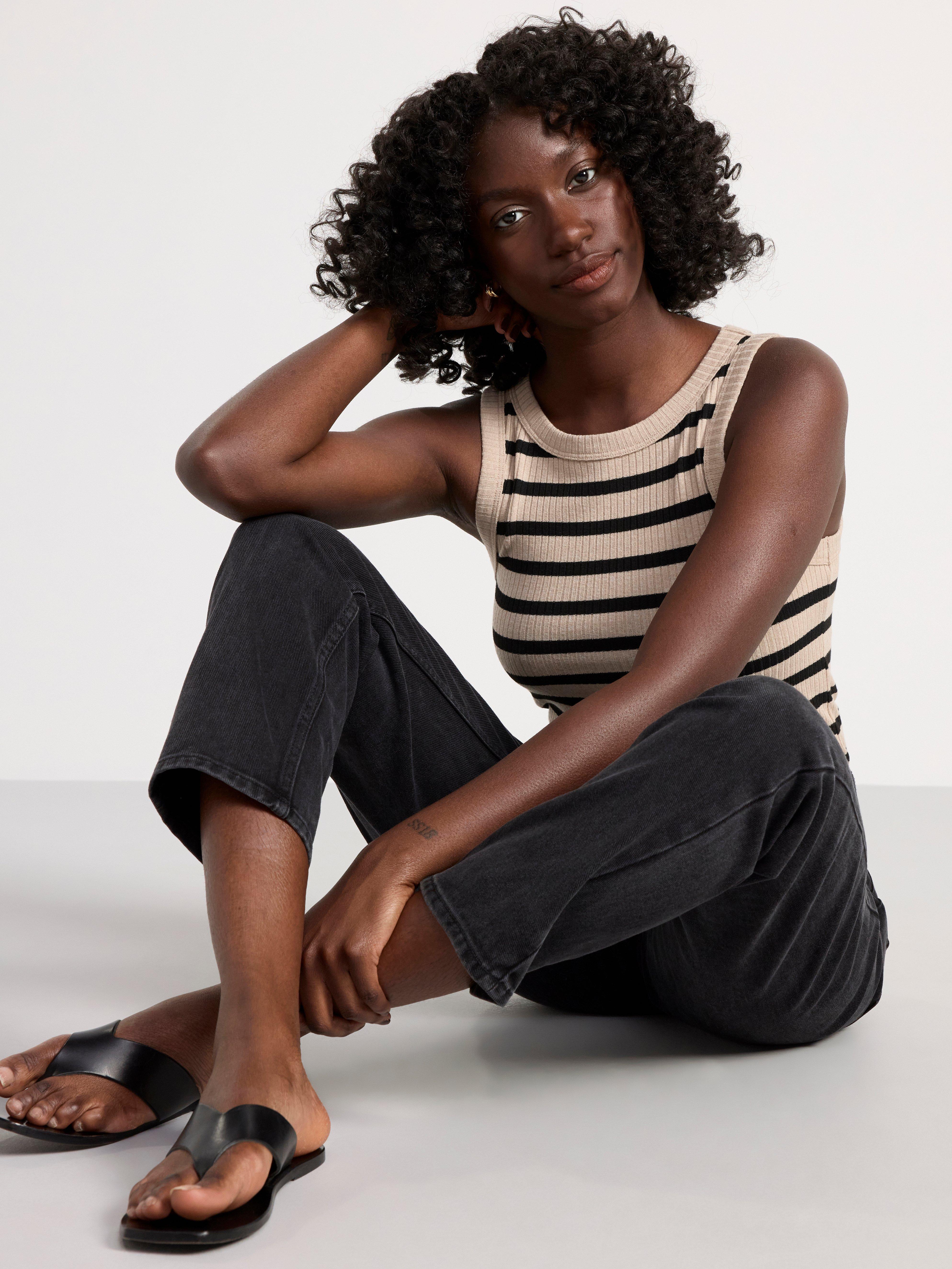 Fitted tank top Black