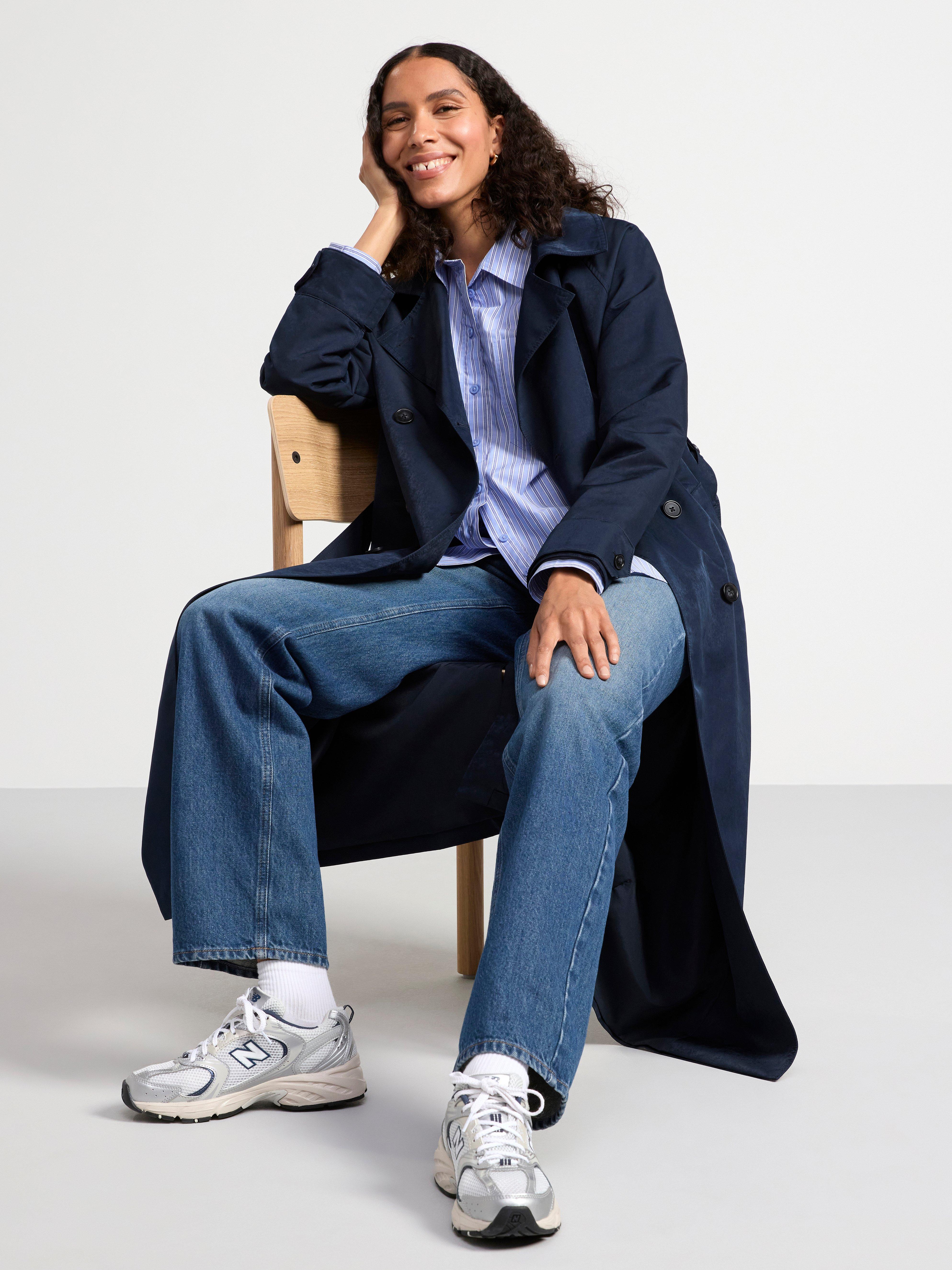 Water repellent trench coat Dark Blue