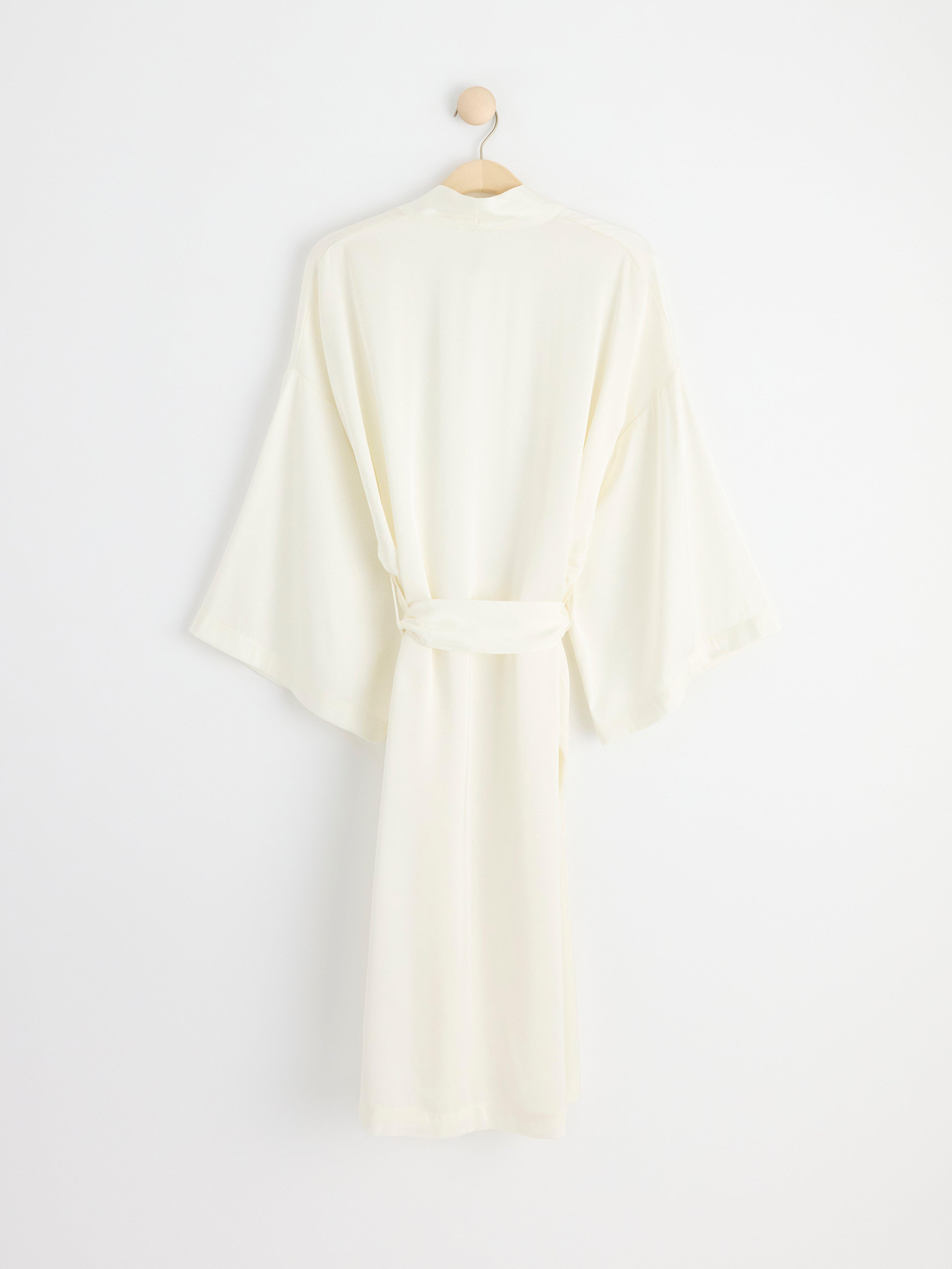 Kimono in satin Light White