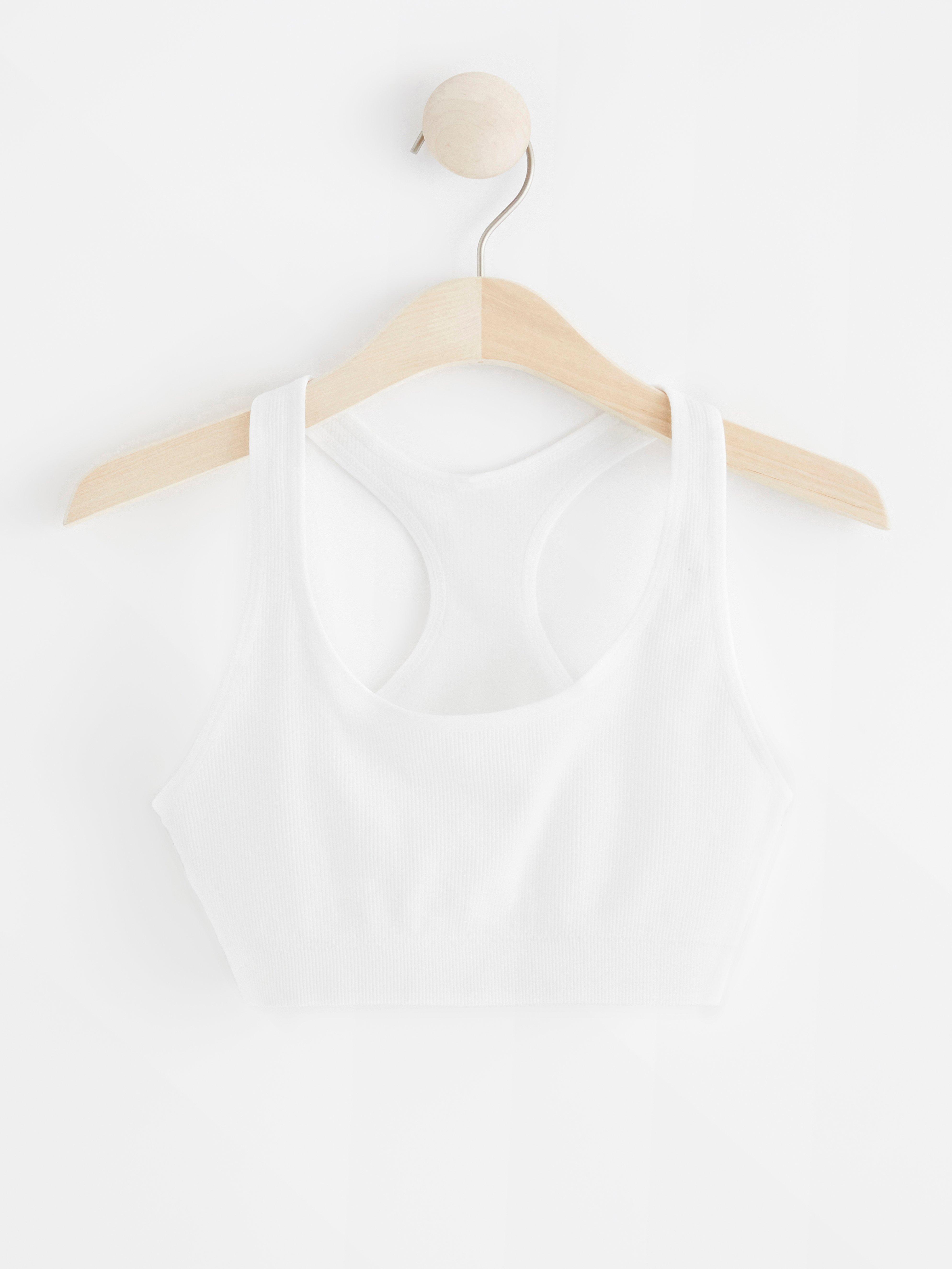 Seamless ribbed soft bra White
