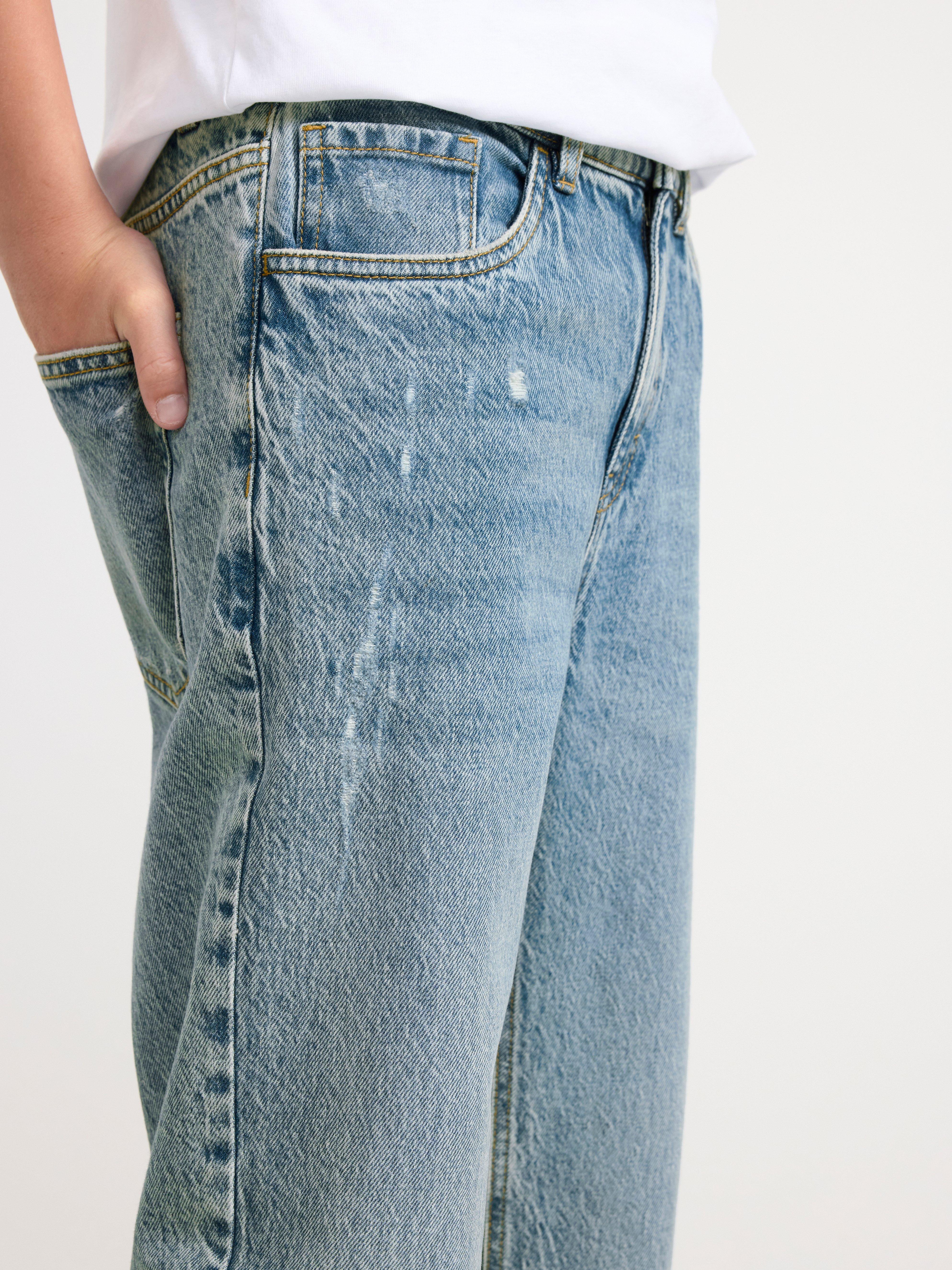 VILGOT Wide straight leg regular waist jeans Light denim