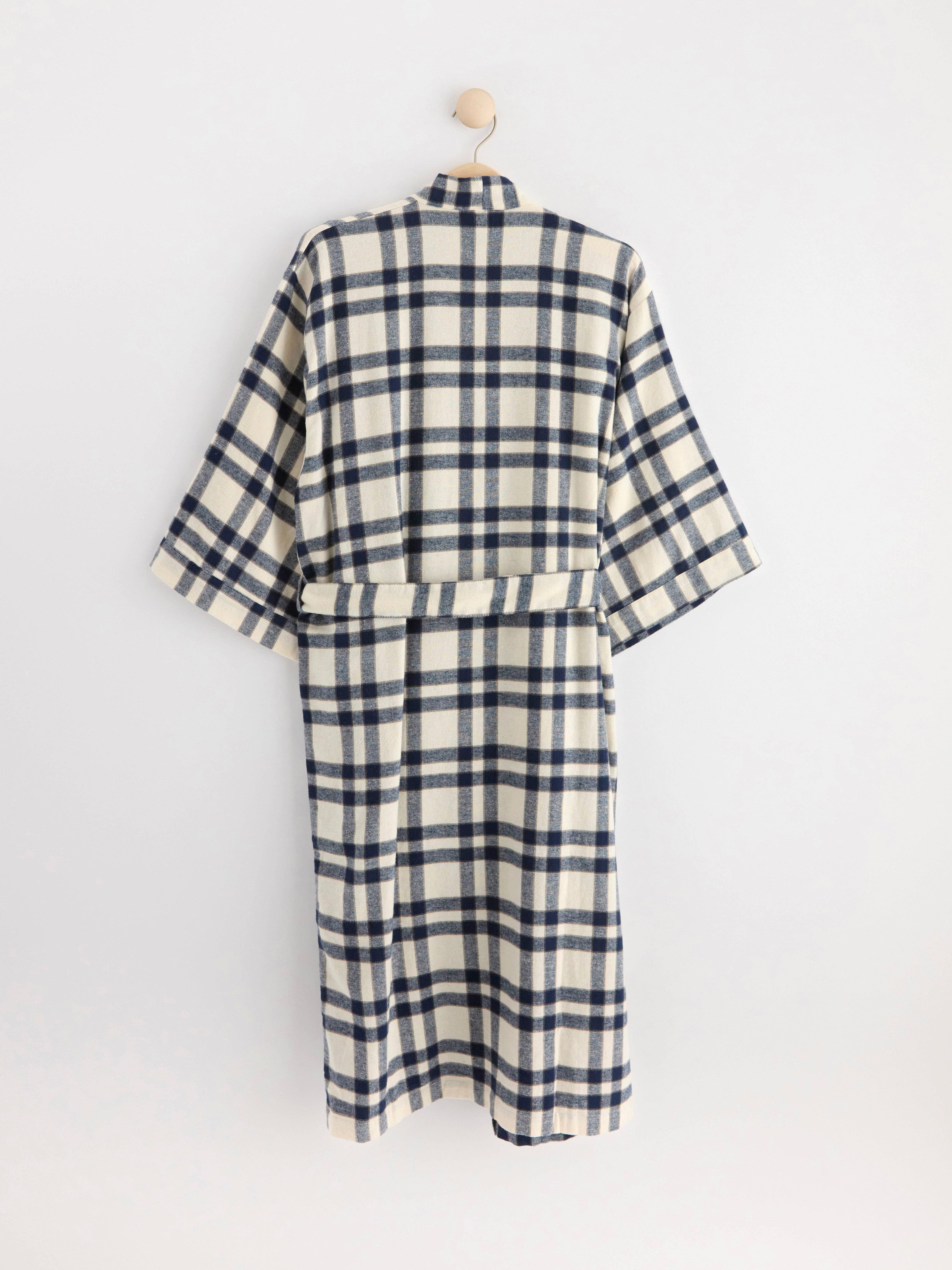 Robe in flannel Navy