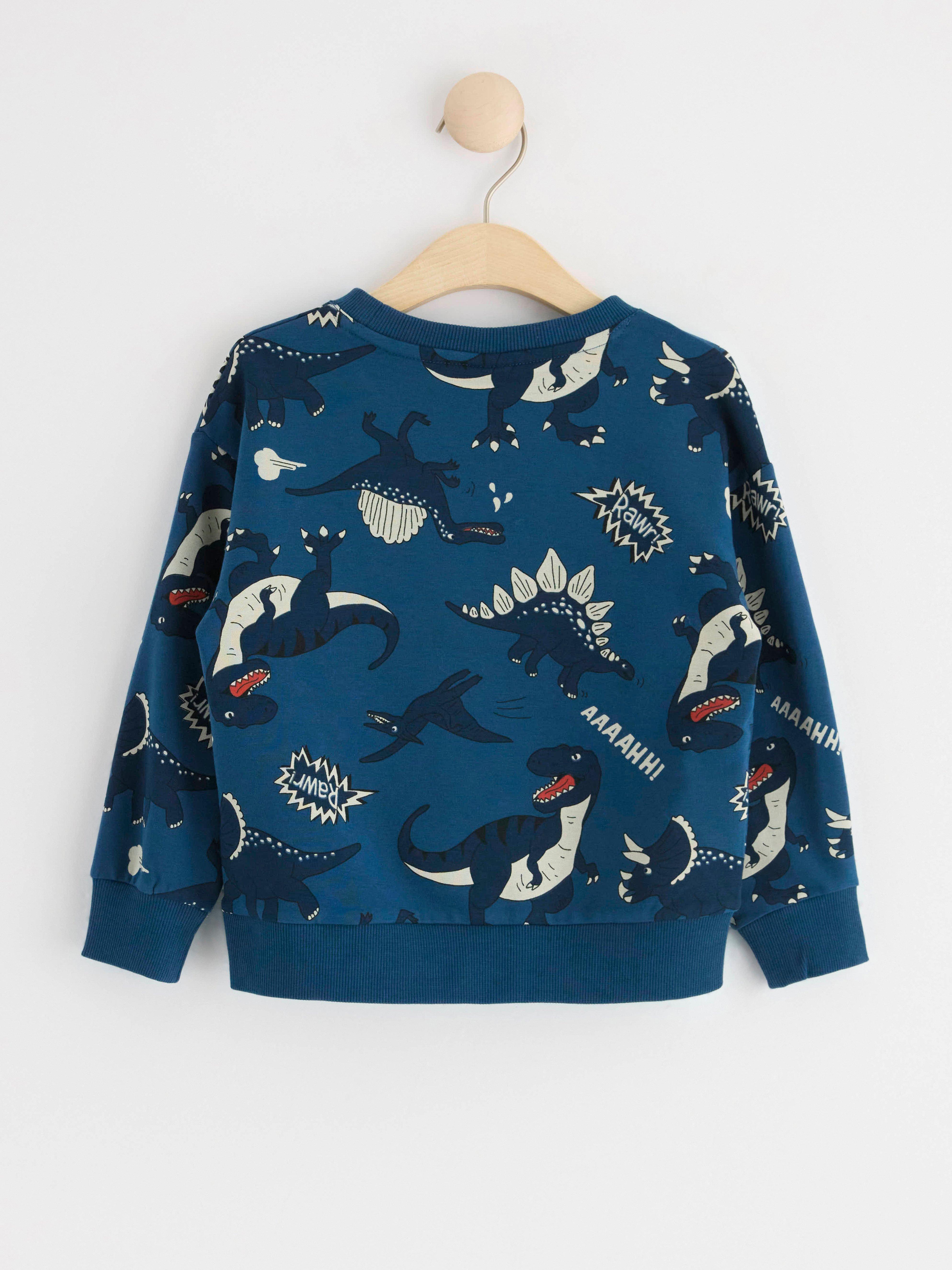 Sweatshirt with dinosaurs Dark Dusty Blue