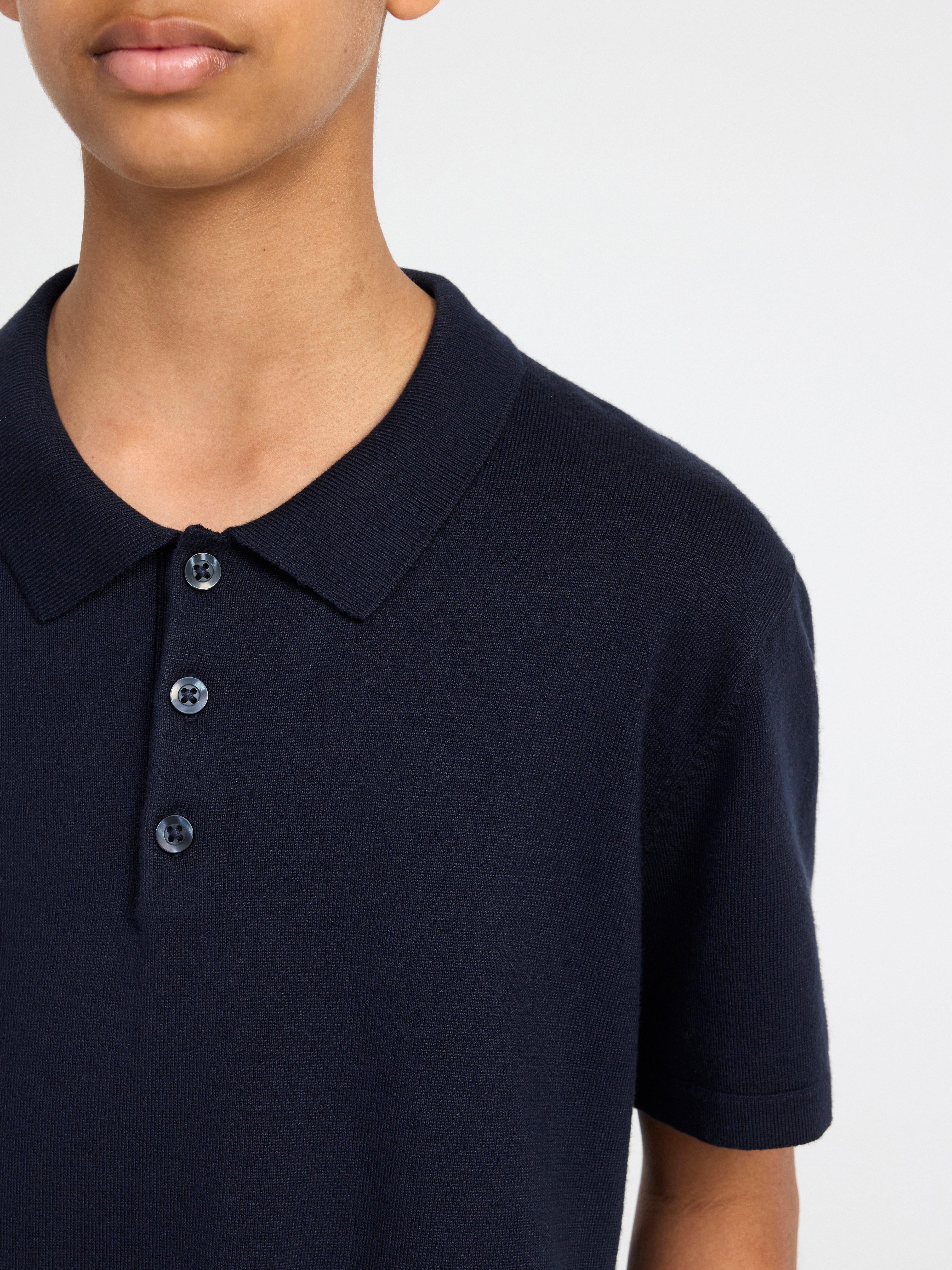 Fine-knitted polo shirt Dark Navy