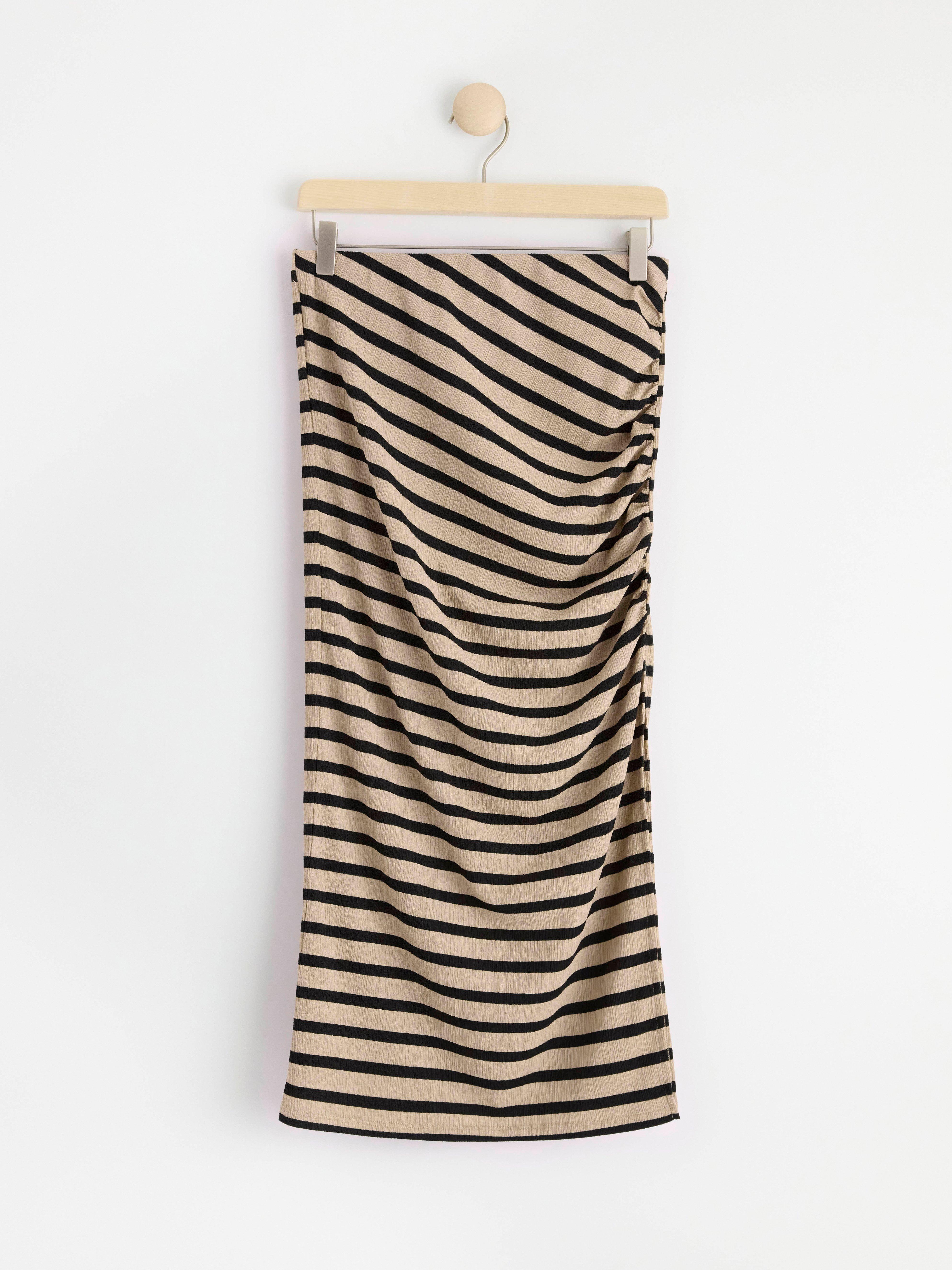 Textured jersey skirt Beige