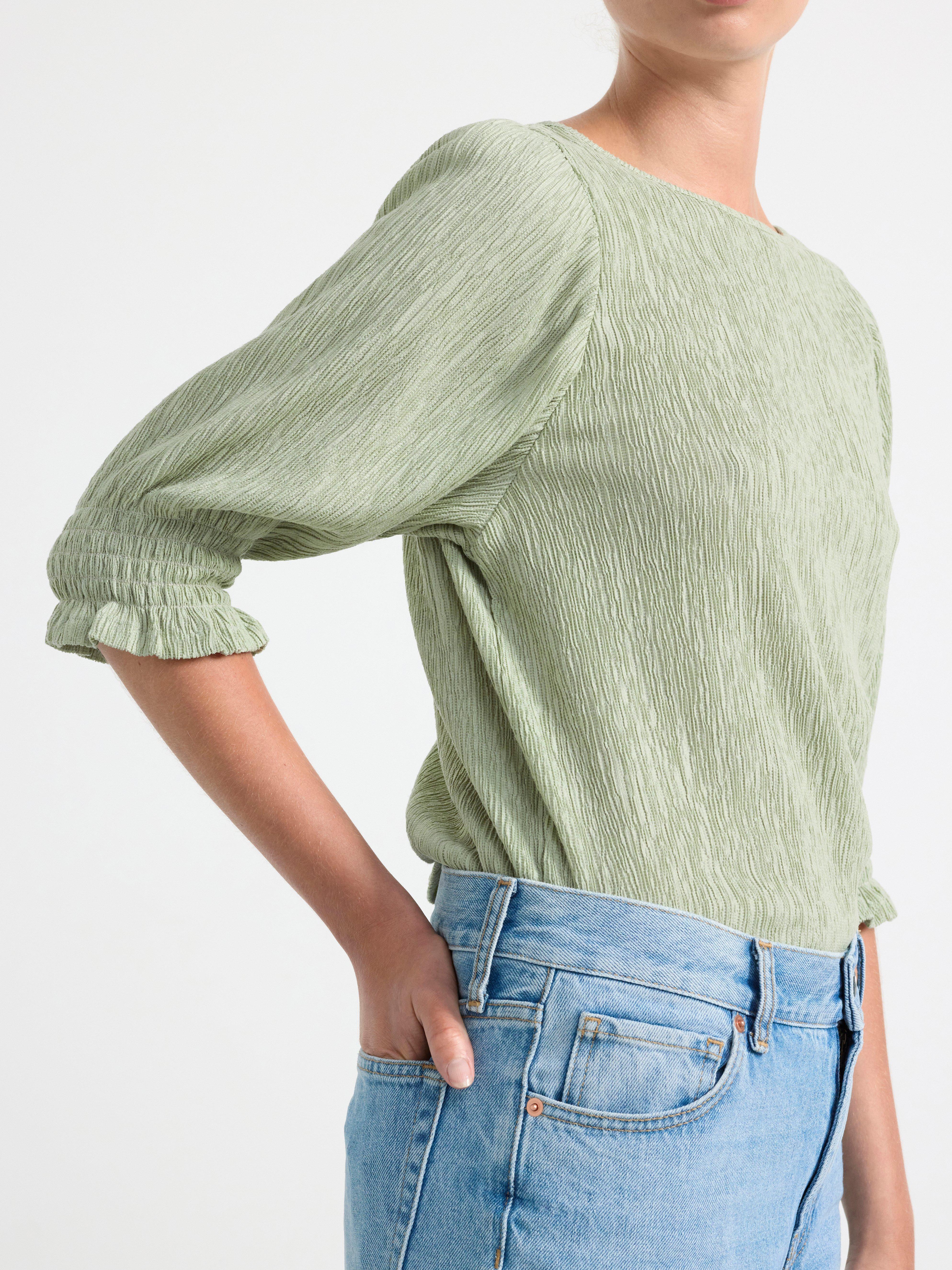 Puff sleeve top Light dusty green