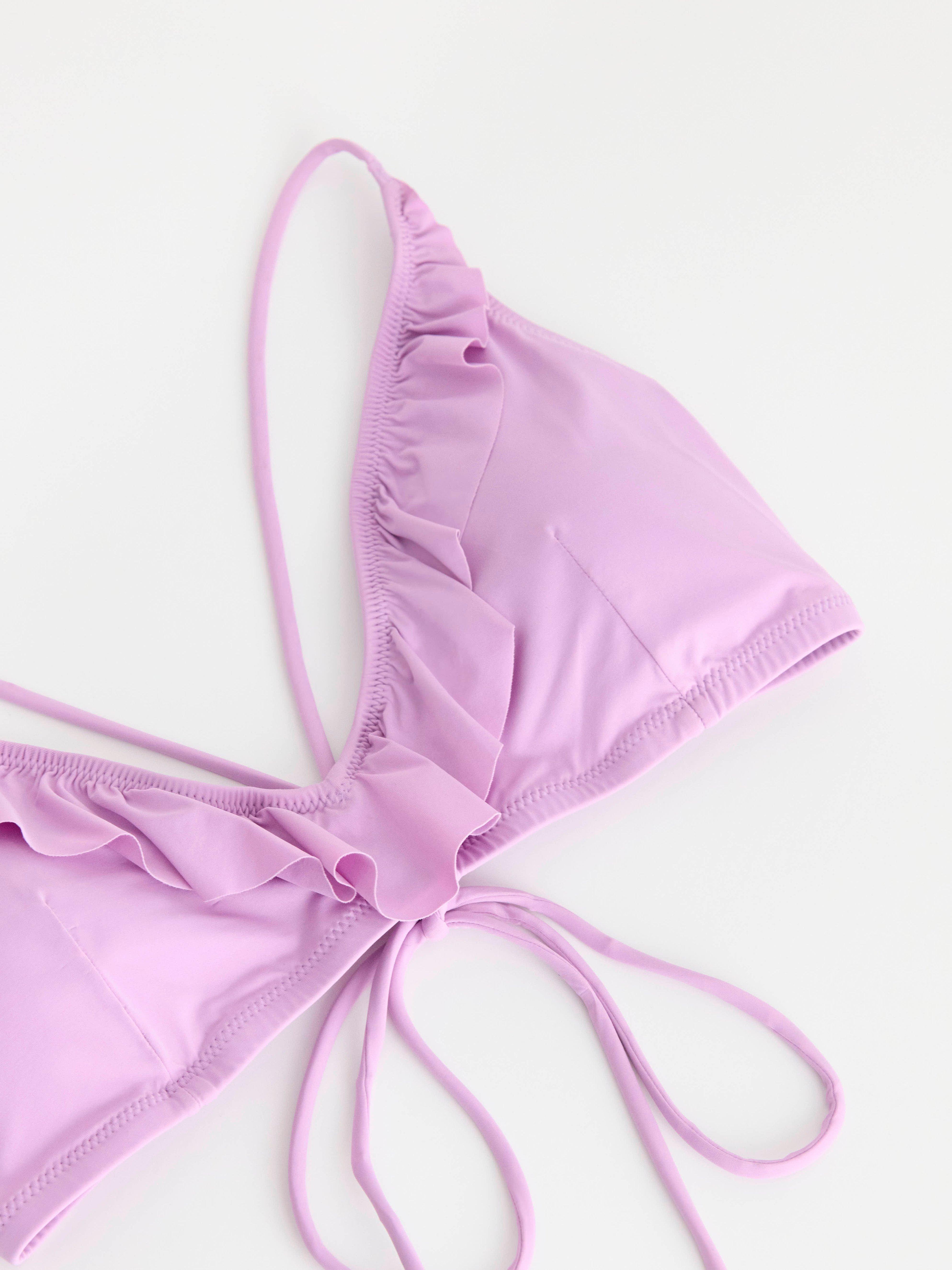 Triangle bikini top with flounce Light Lilac