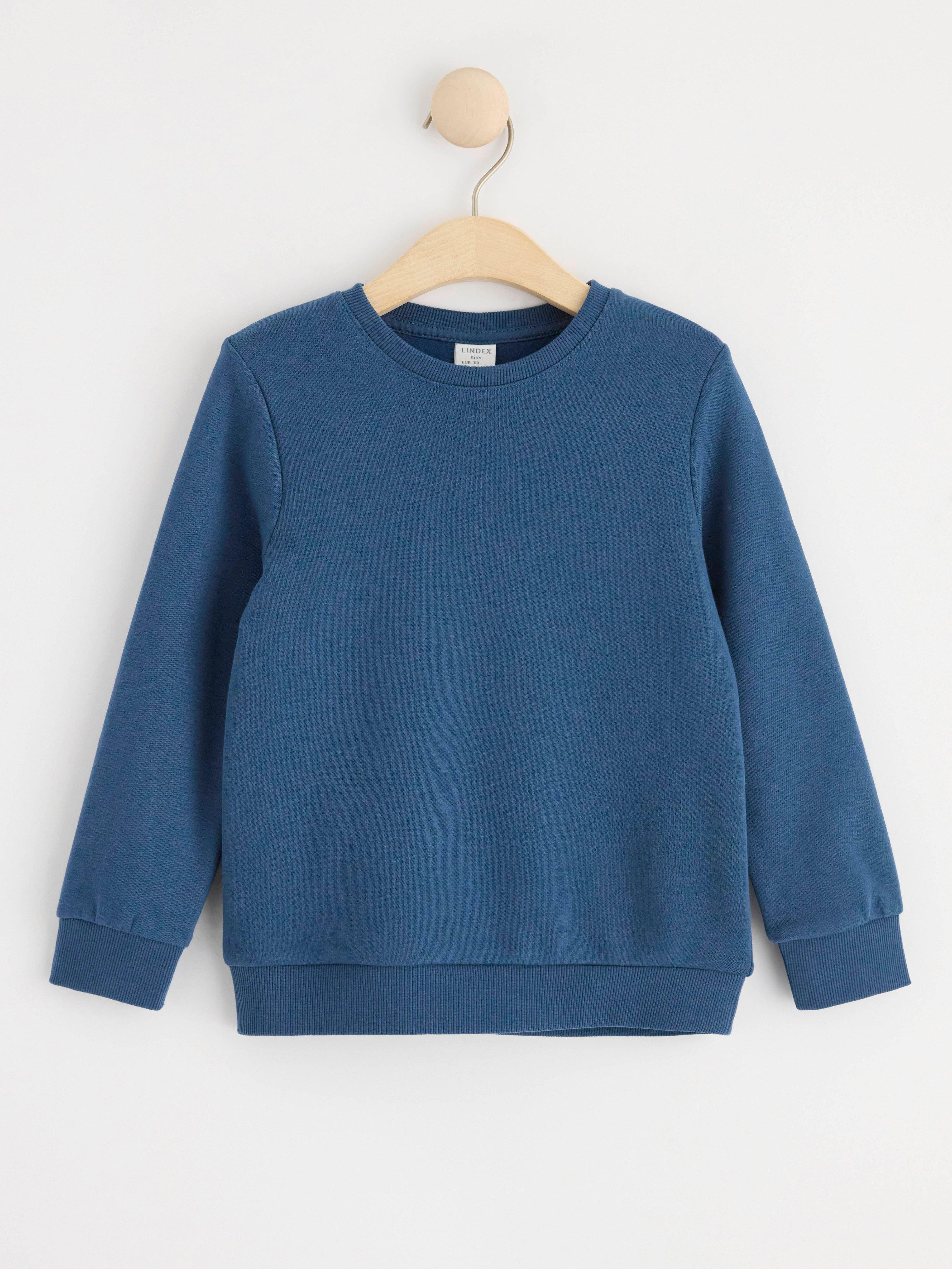 Sweatshirt with brushed inside Dark Dusty Blue
