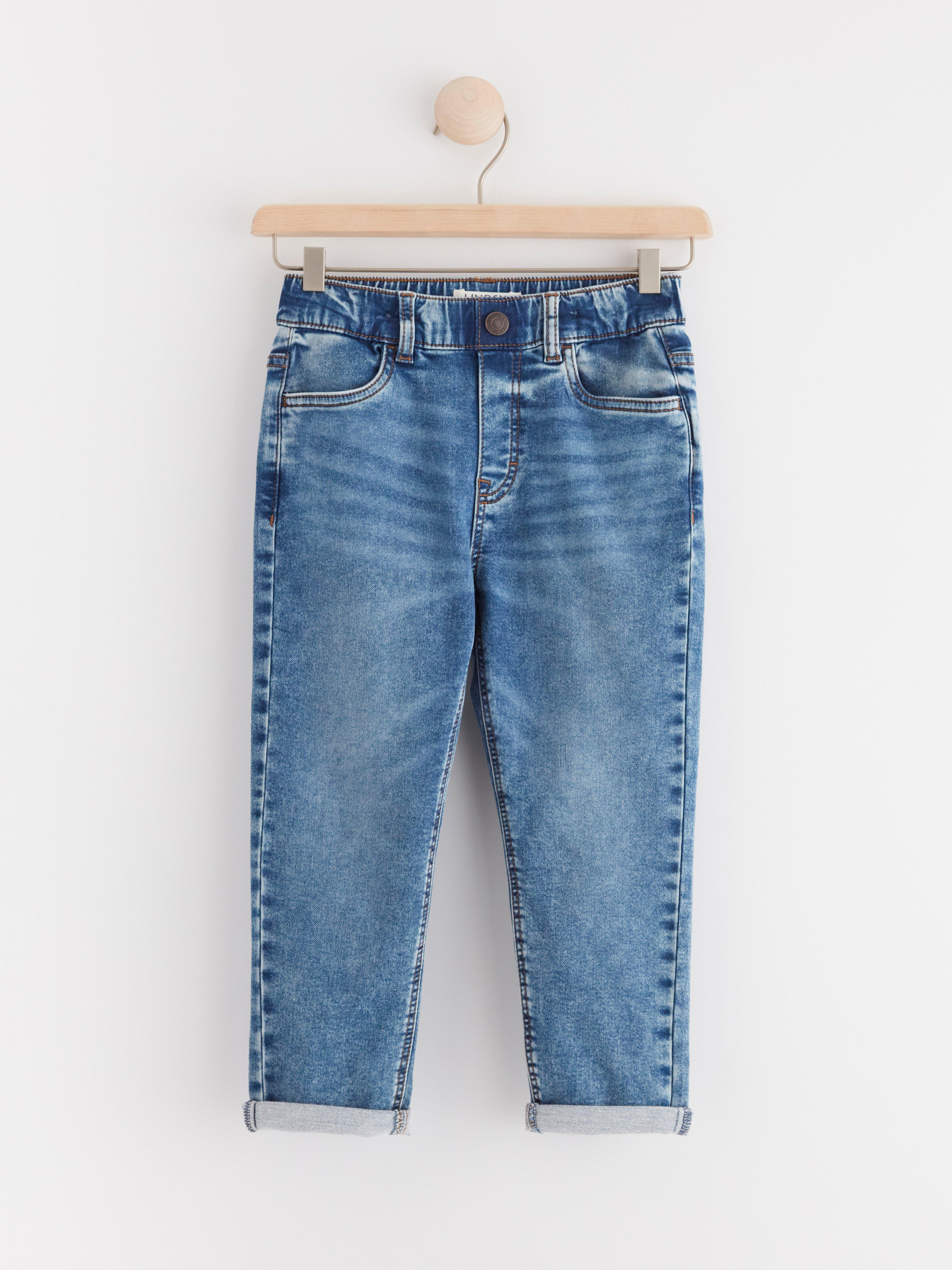 Tapered regular waist pull-up jeans Denim