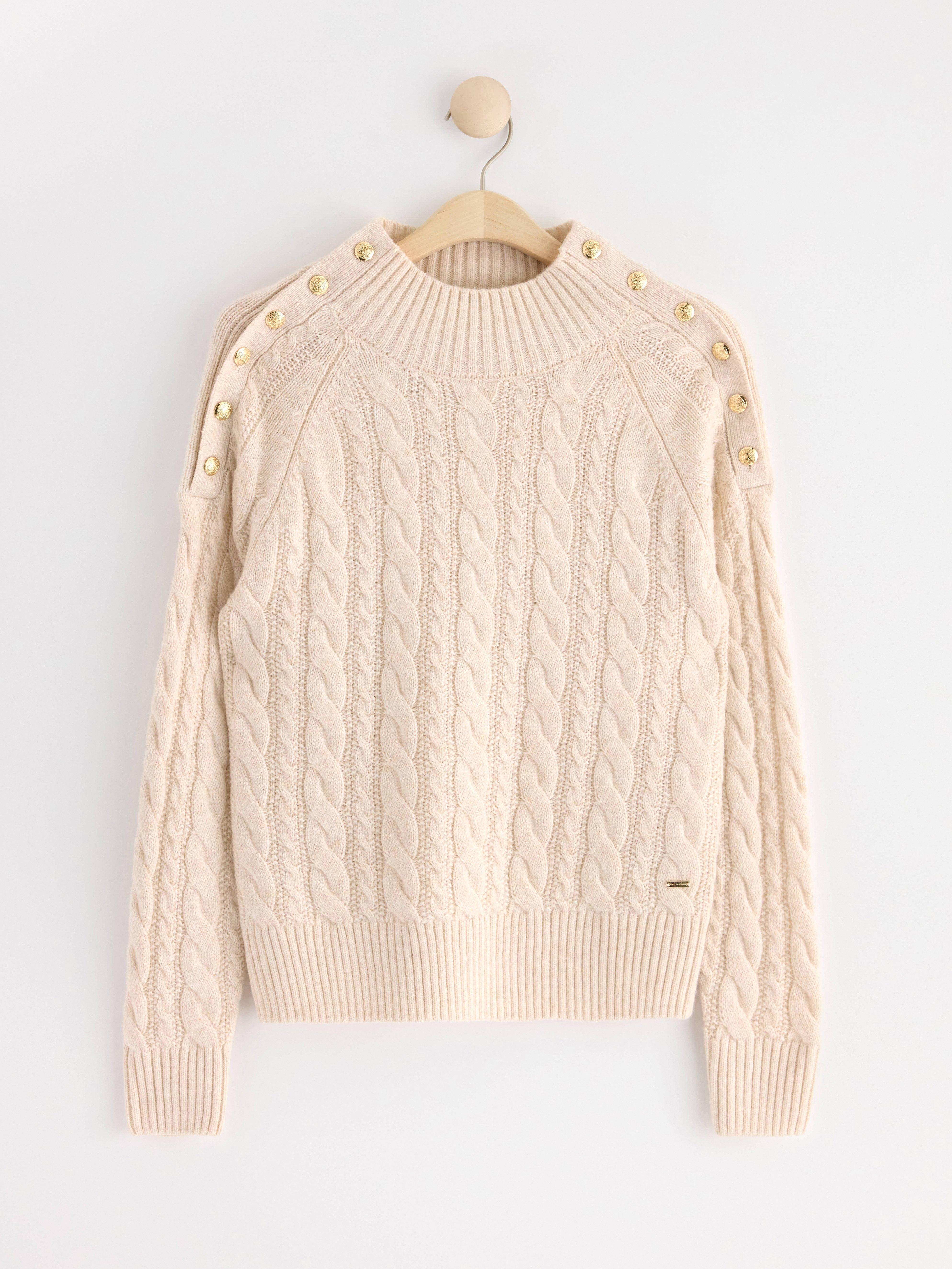 Cable-knit jumper Light Dusty Beige