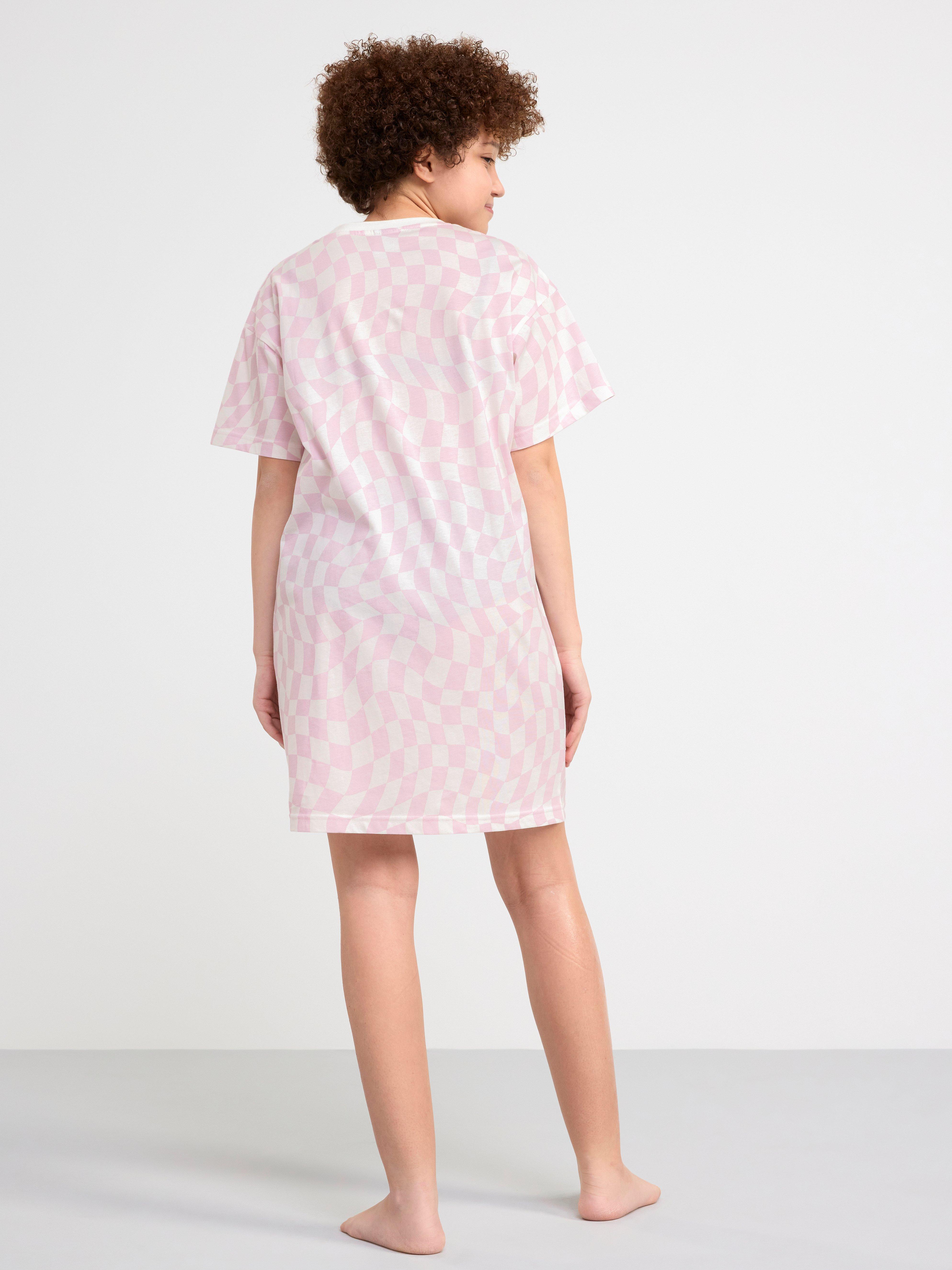 Night dress with print Dusty Pink