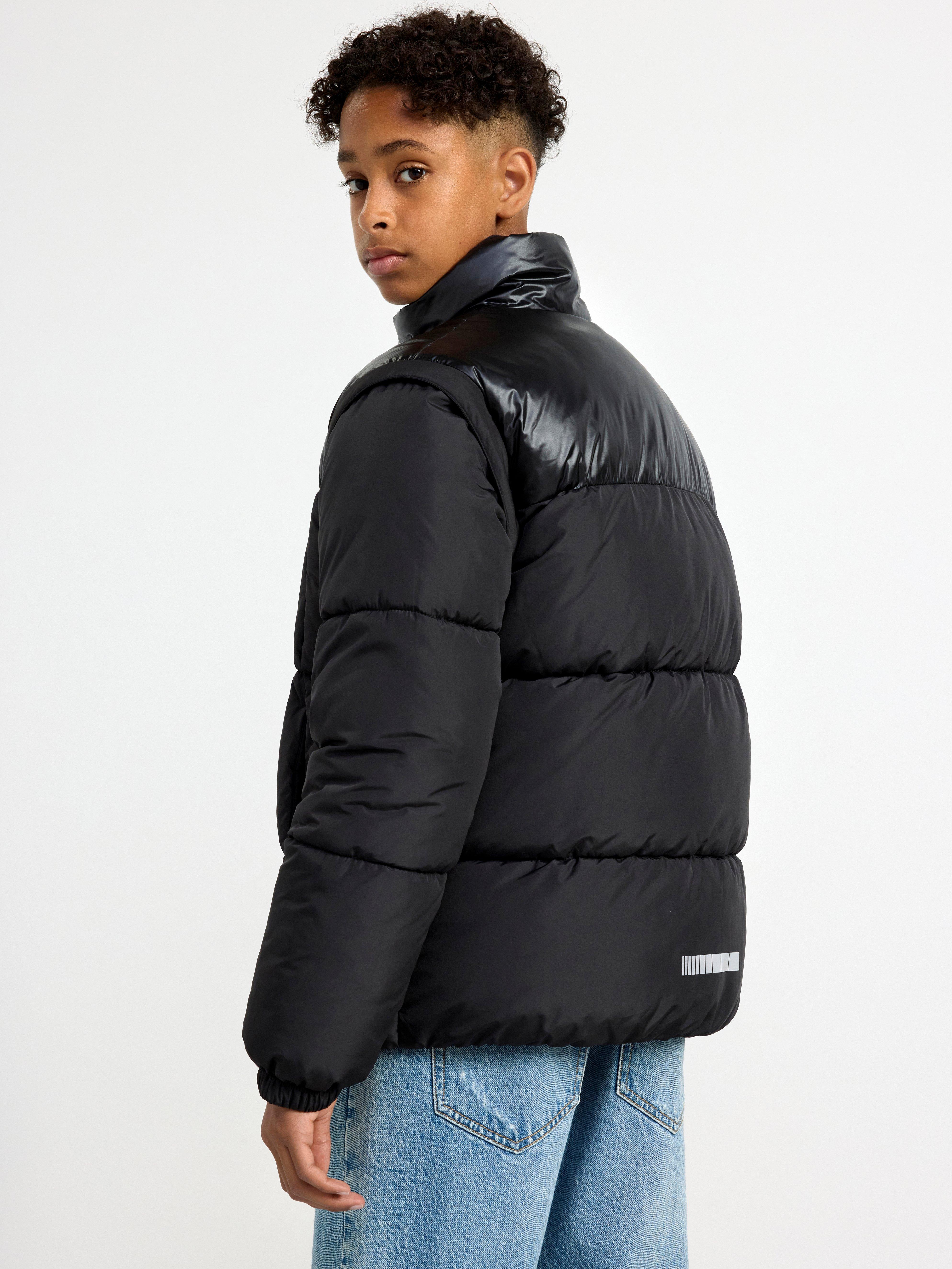 Water repellent puffer jacket Black