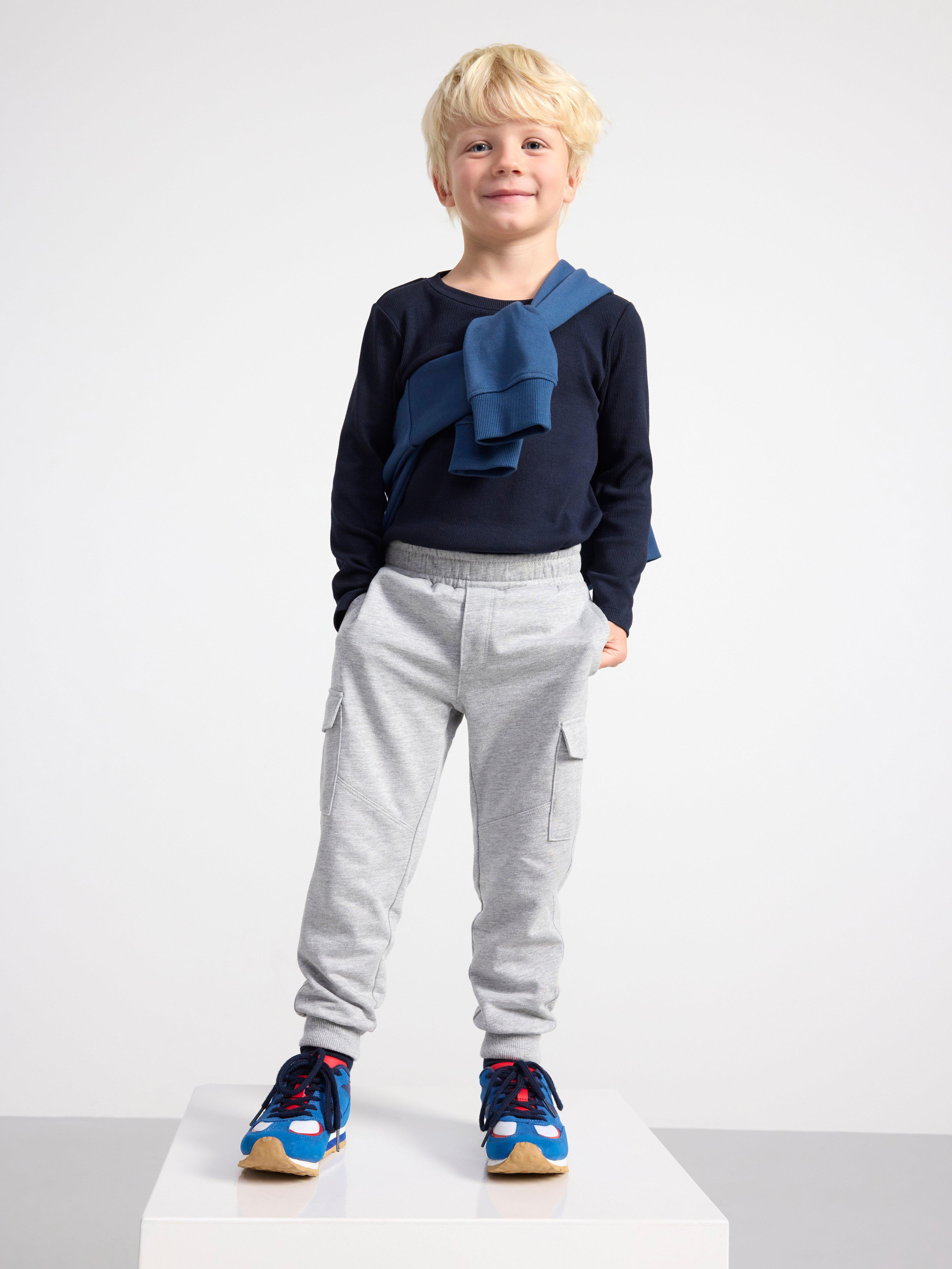Joggers with brushed inside Grey Melange