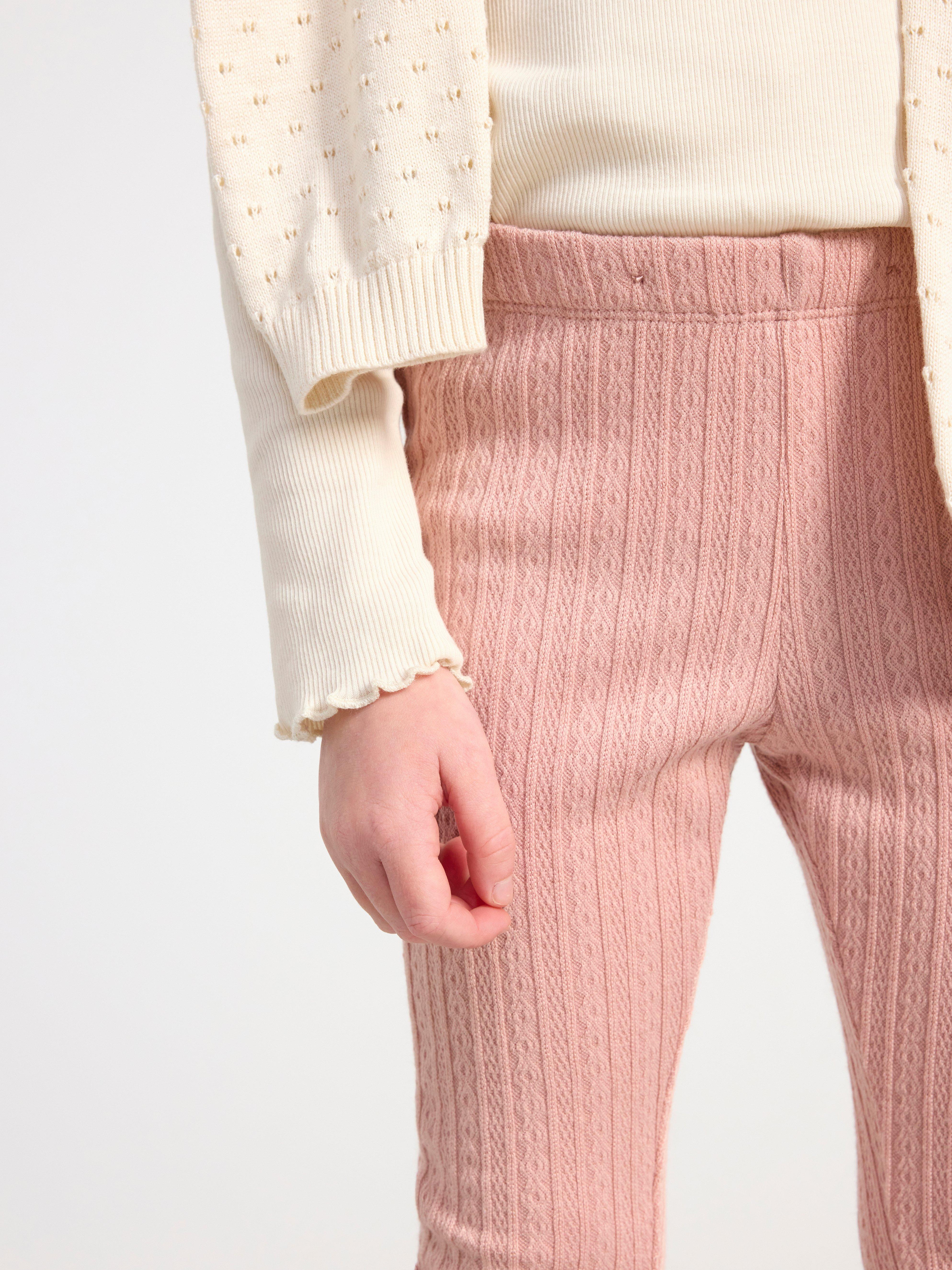 Pattern knitted leggings Dusty Pink
