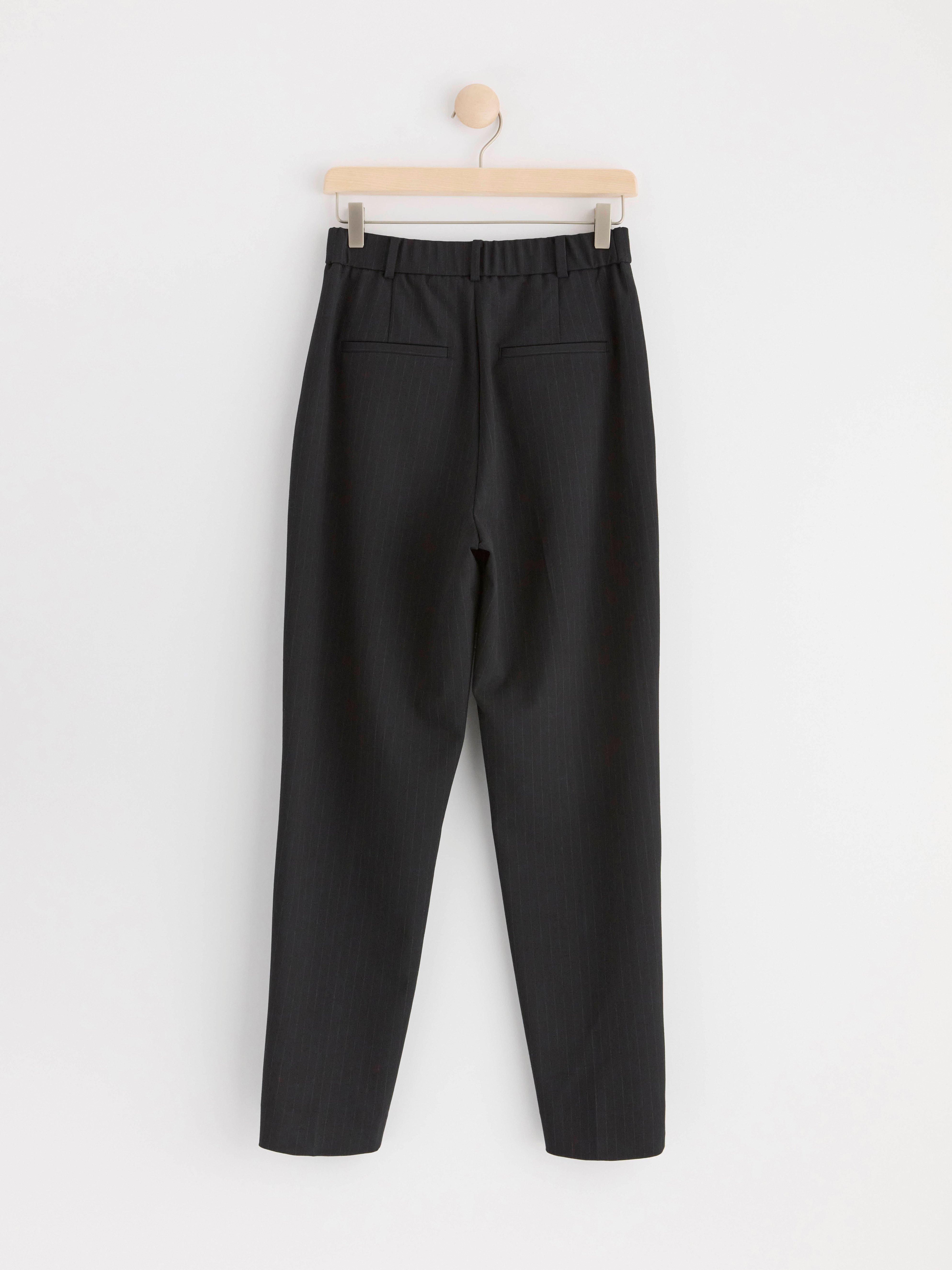 Pinstriped Trousers Black