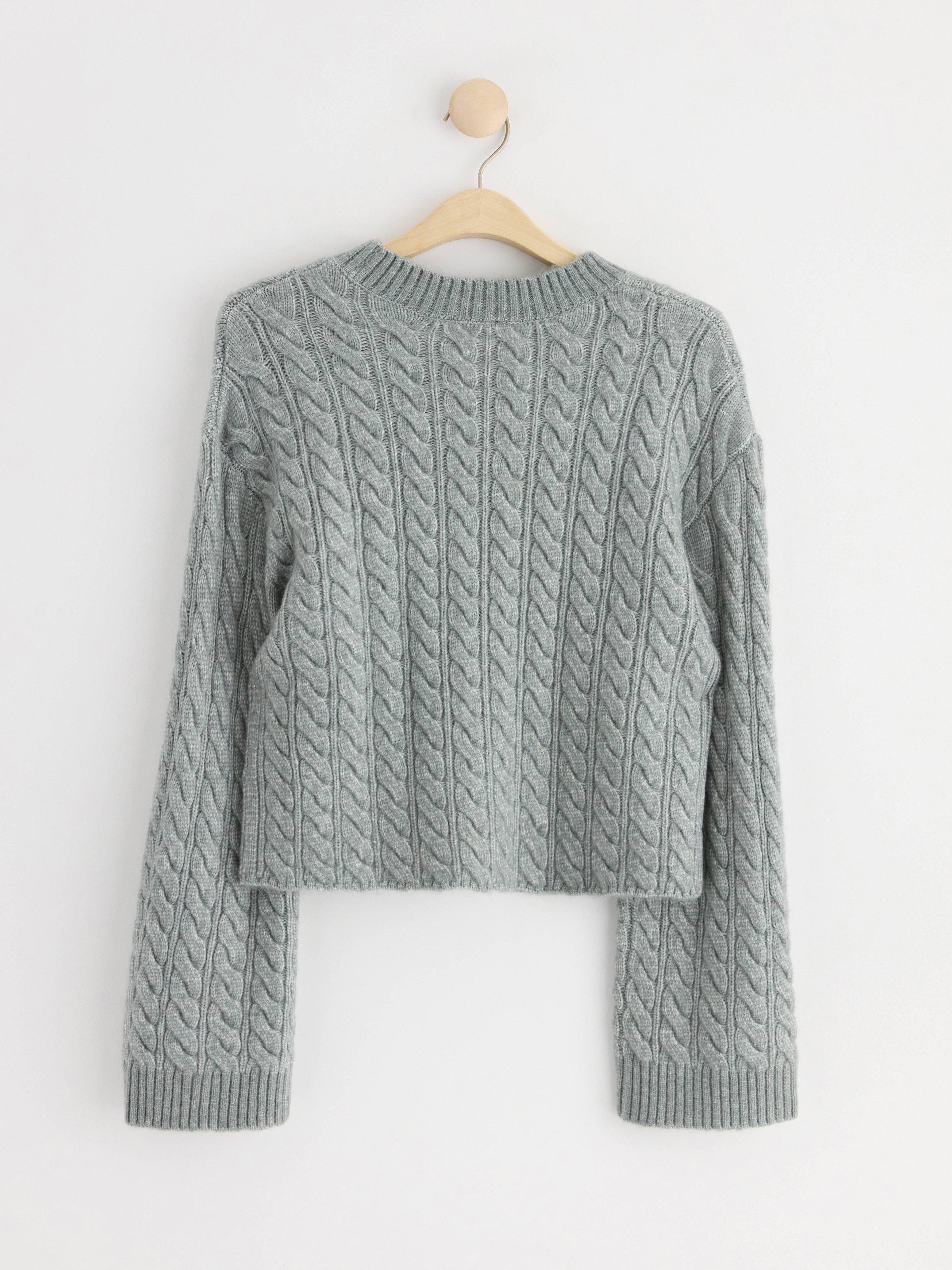 Cable-knit jumper Light Dusty Grey