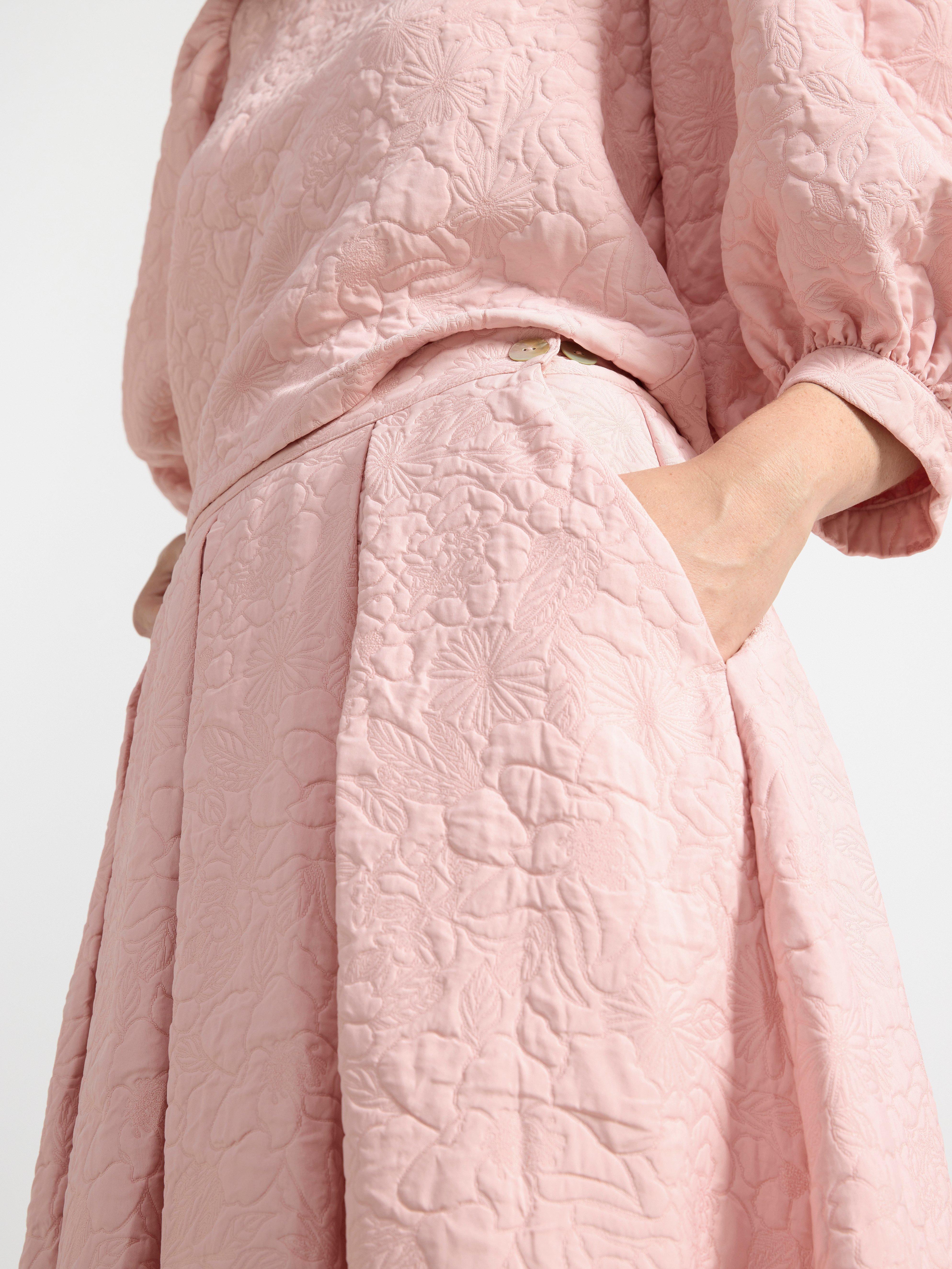 Midi skirt with embroidery Light Pink