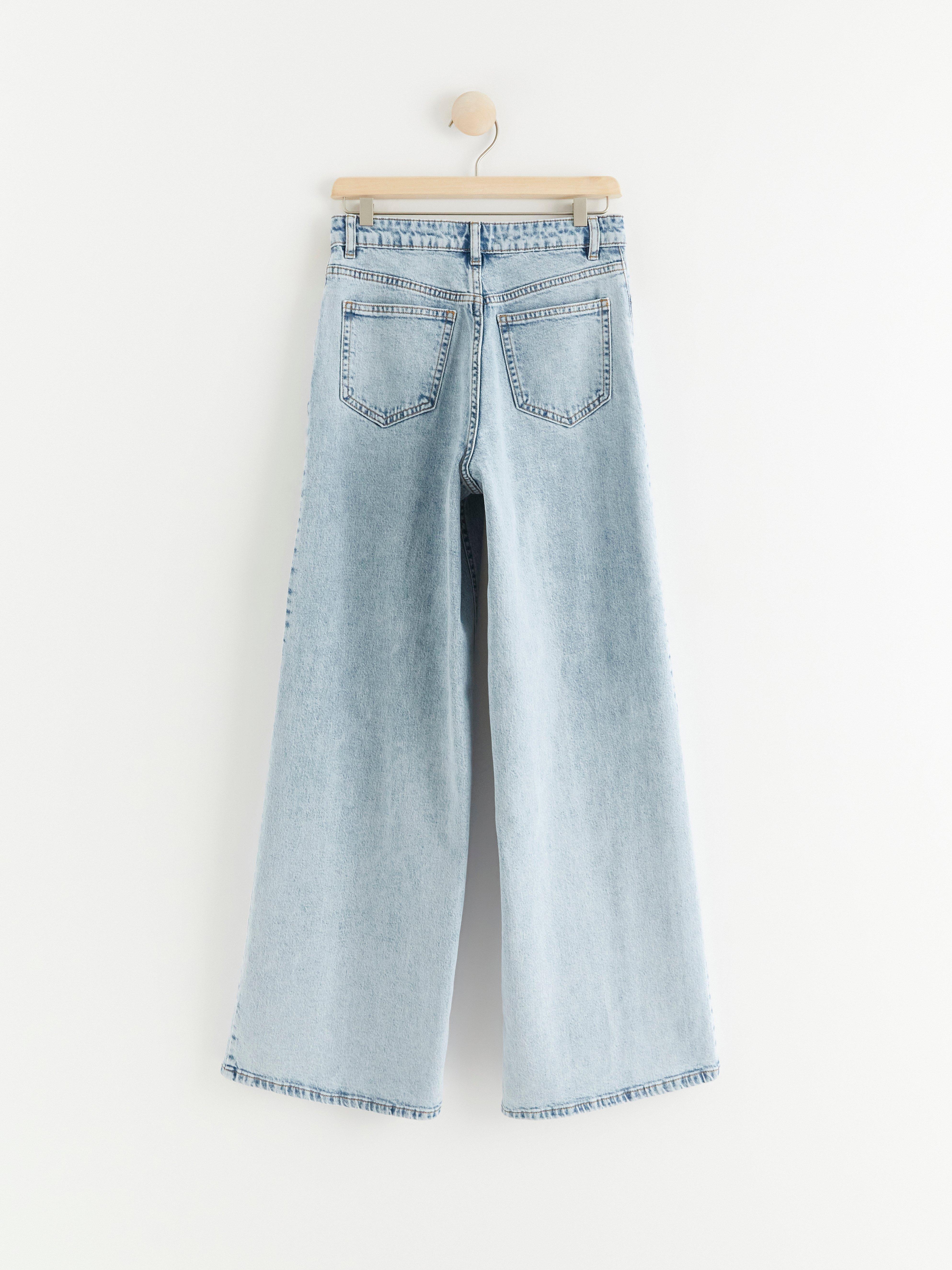VIOLA Extra wide high waist jeans Light denim
