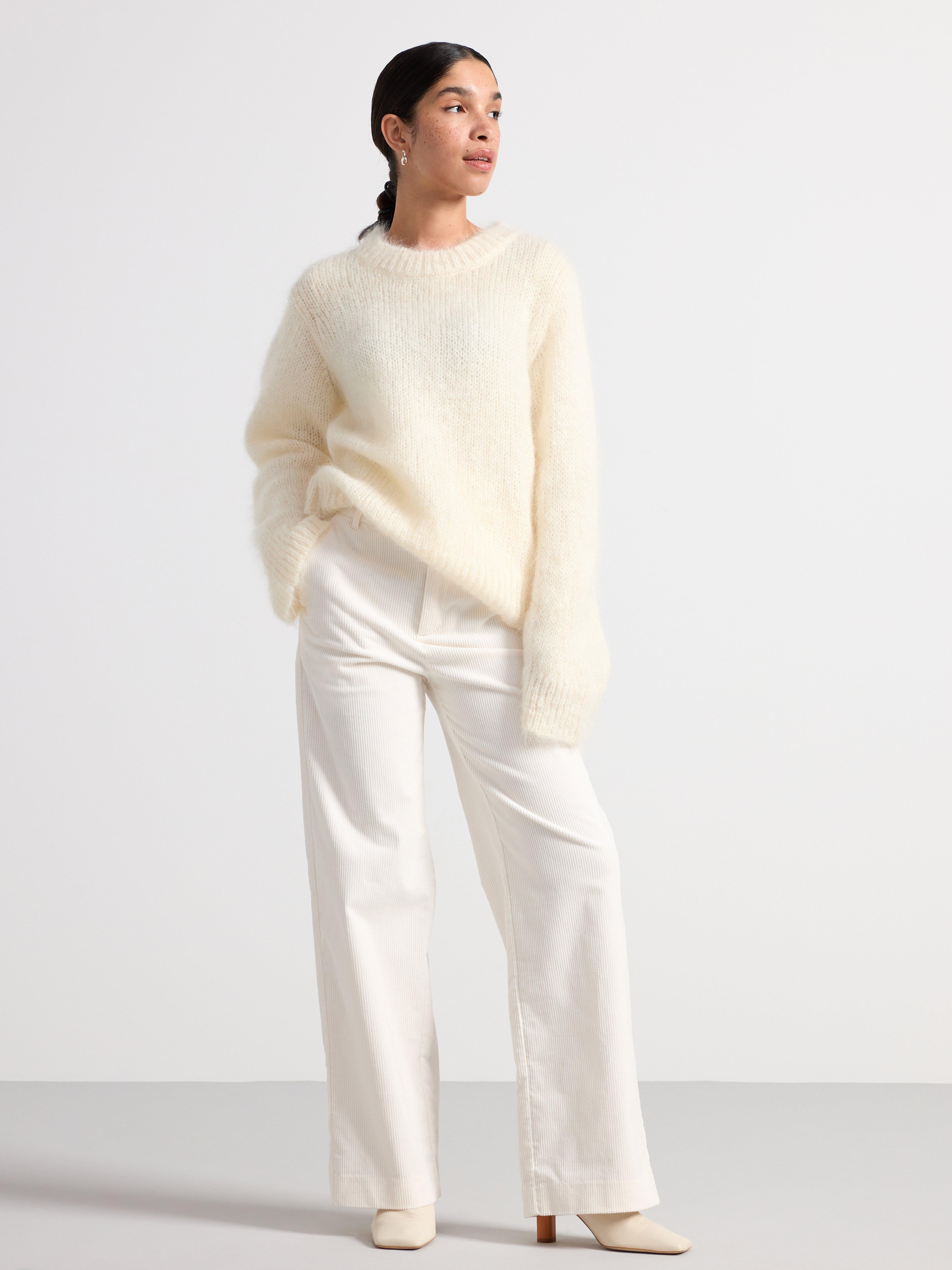 Jumper in wool and mohair blend Off White