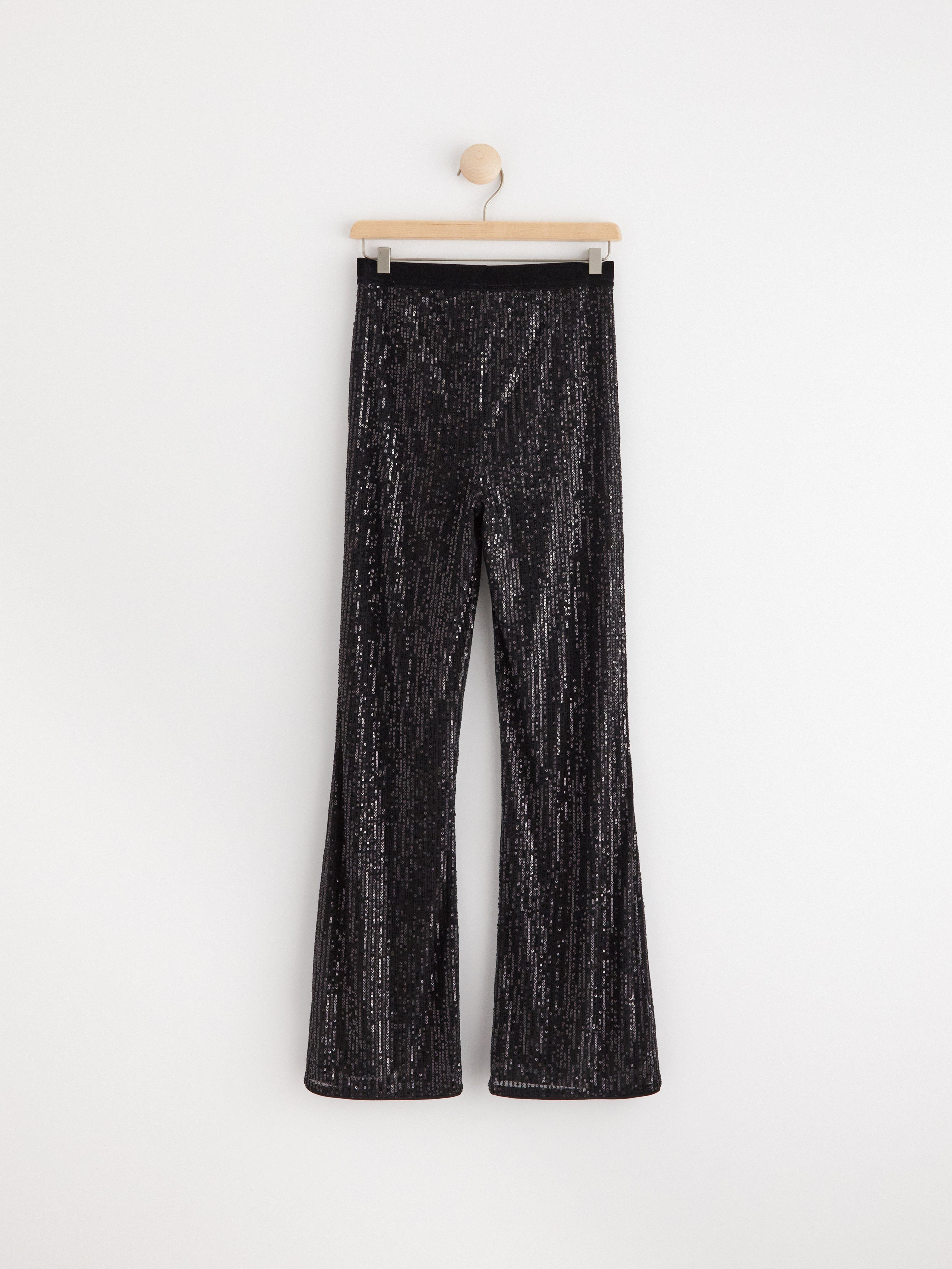 Sequin trousers Black