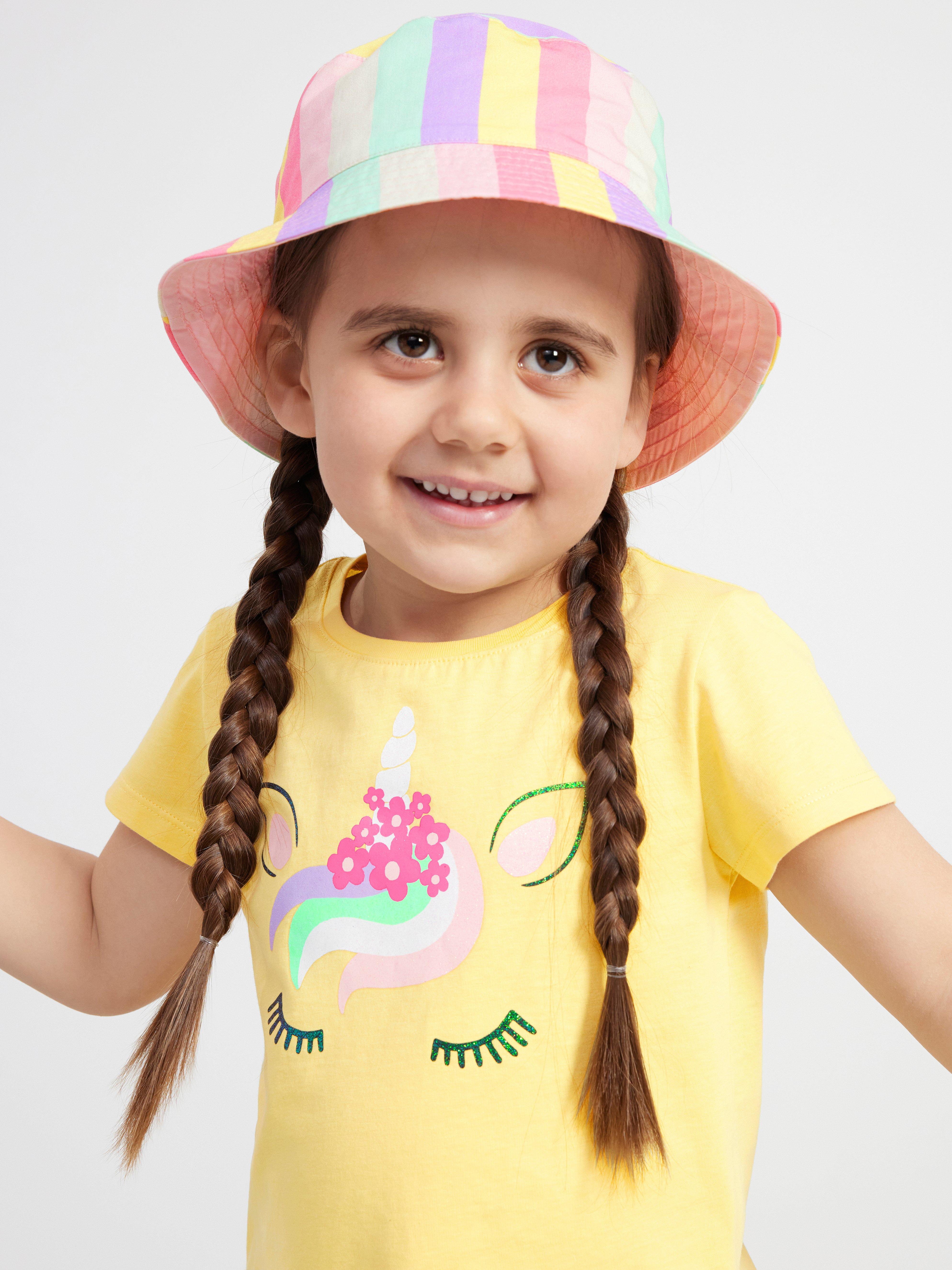 Short sleeve top with unicorn Light Yellow