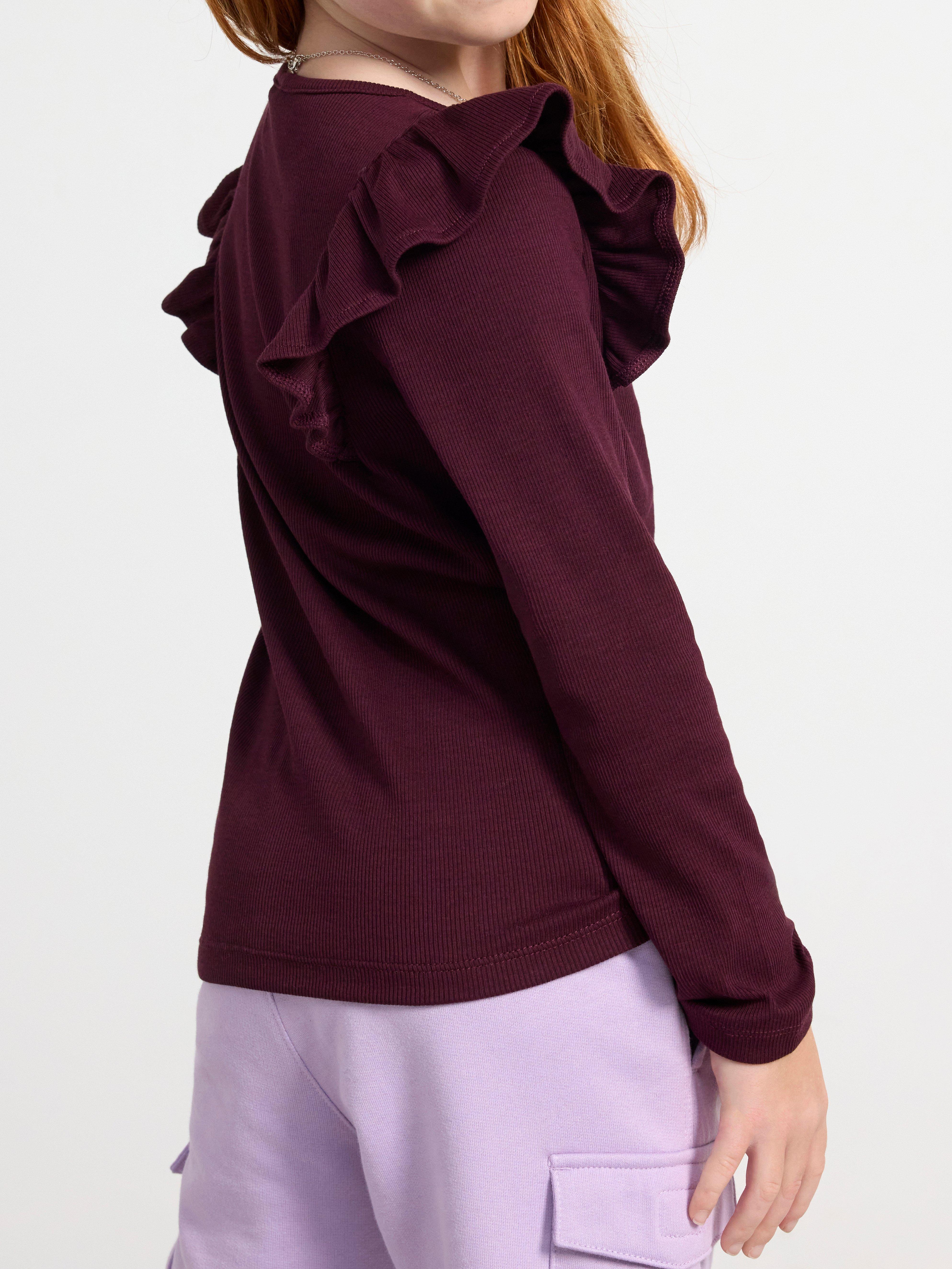 Long sleeve ribbed top Dark Lilac