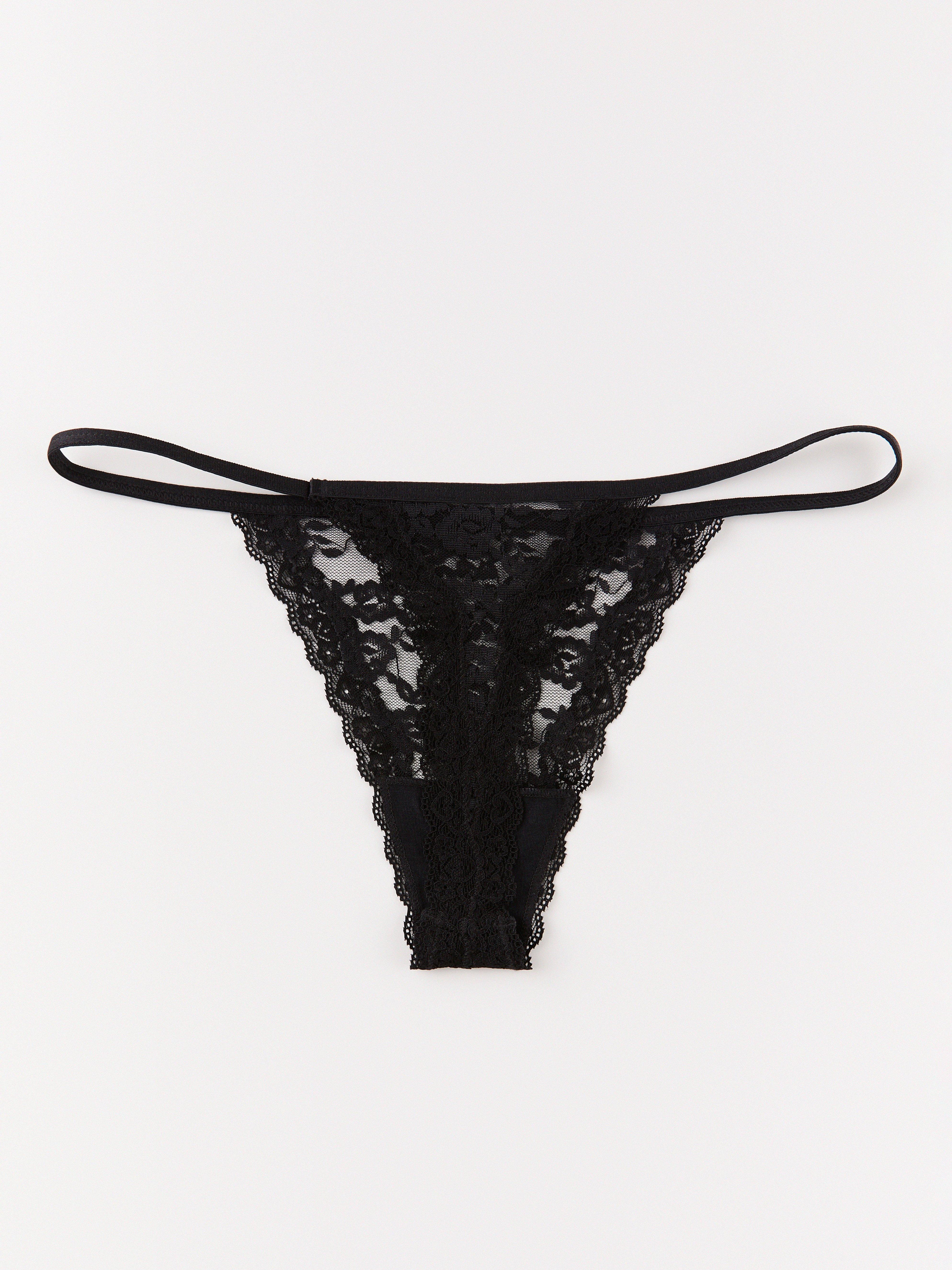 Thong low Black