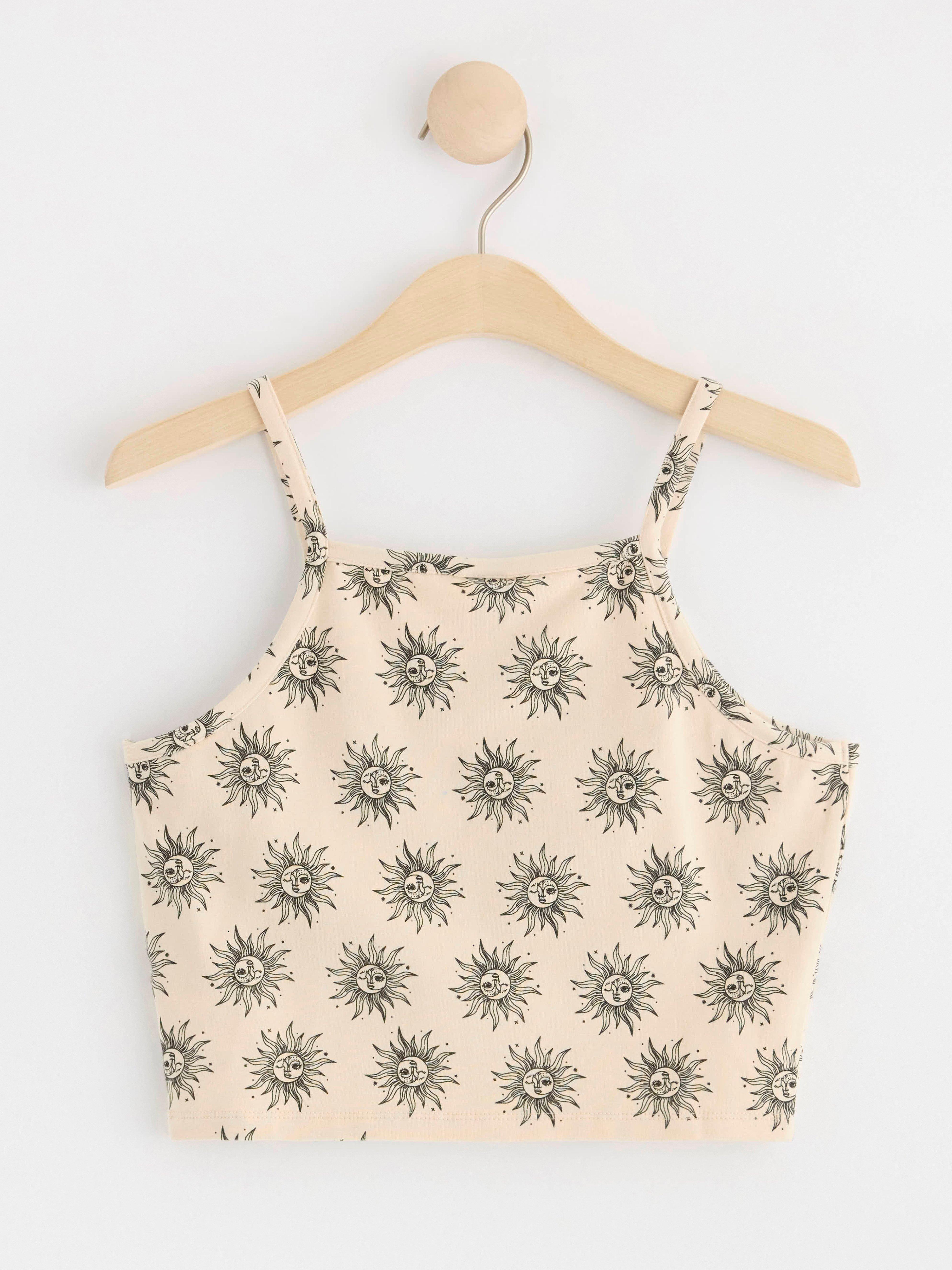 Tank top with slim shoulder straps Light Beige