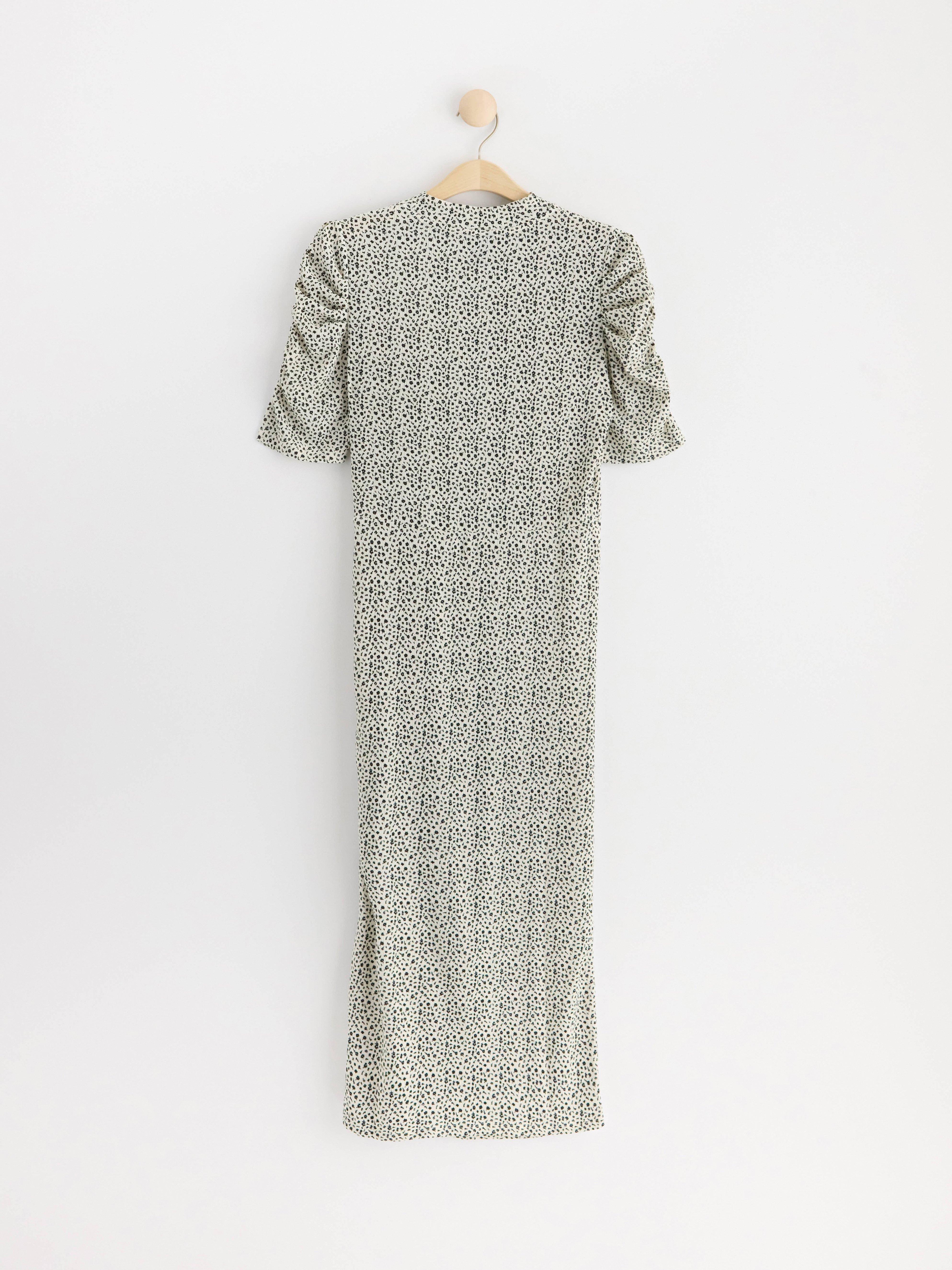 Patterned midi dress Light Beige