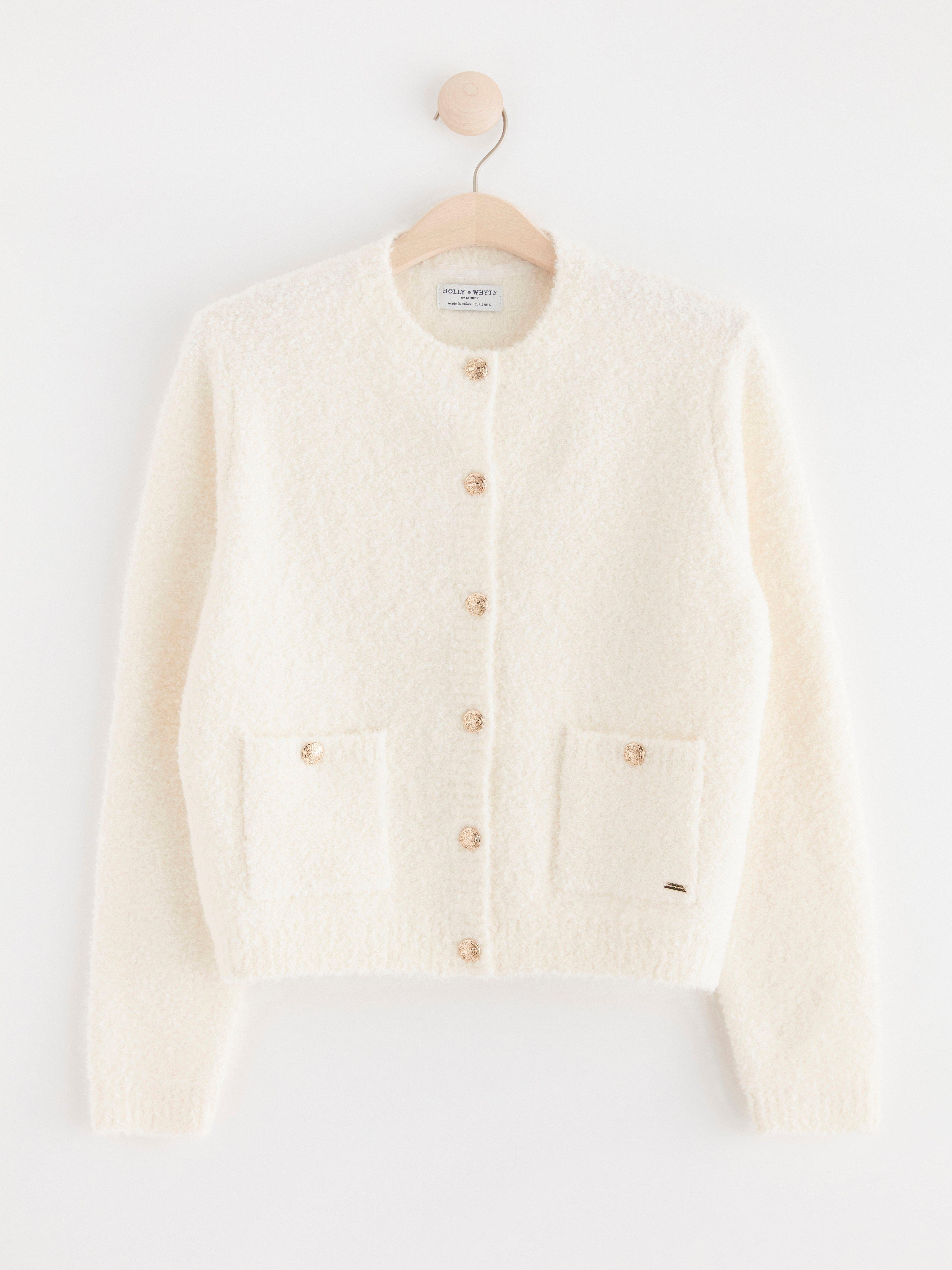 Cardigan knitted Light Dusty White