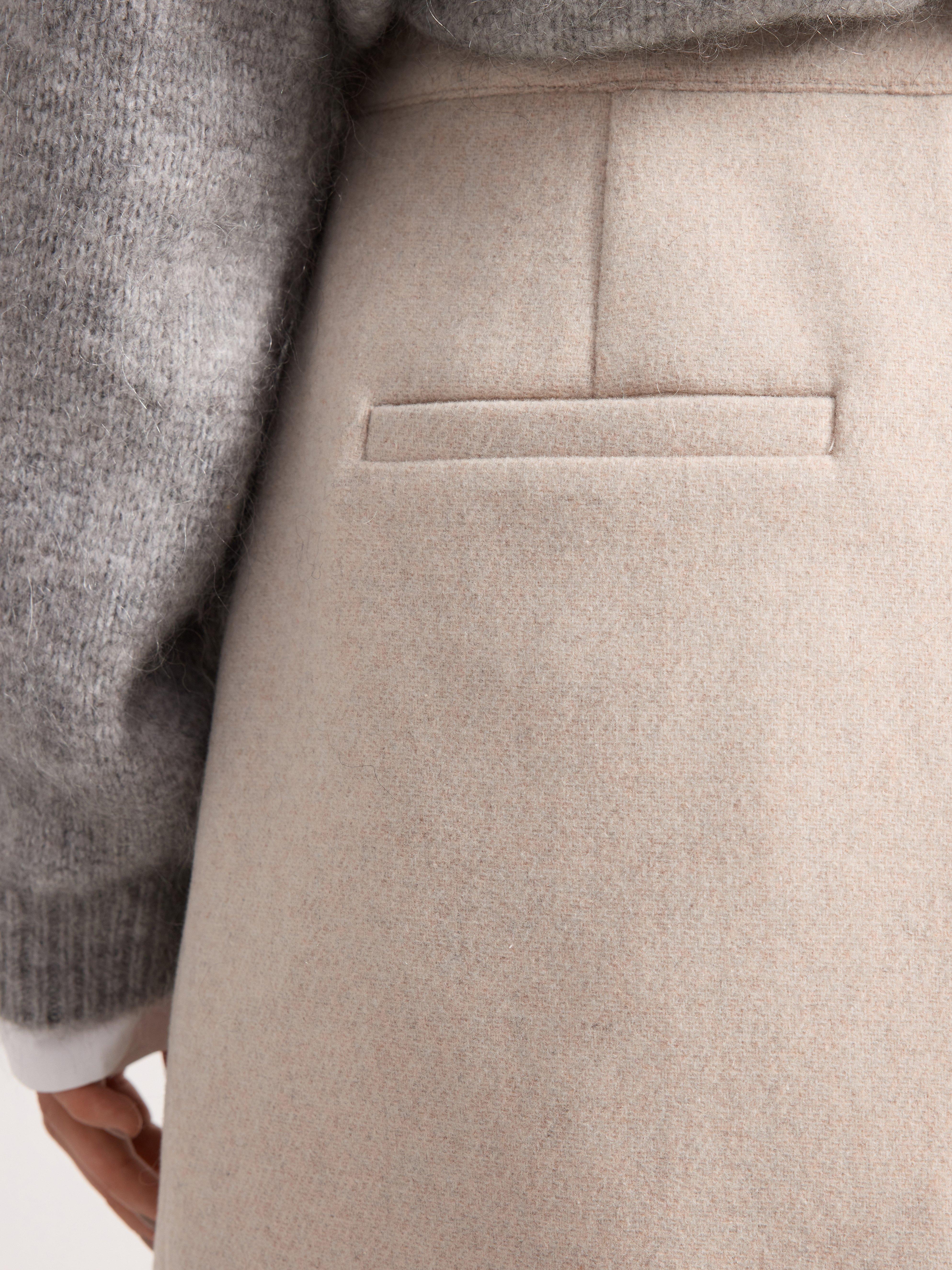 Skirt in wool blend beige