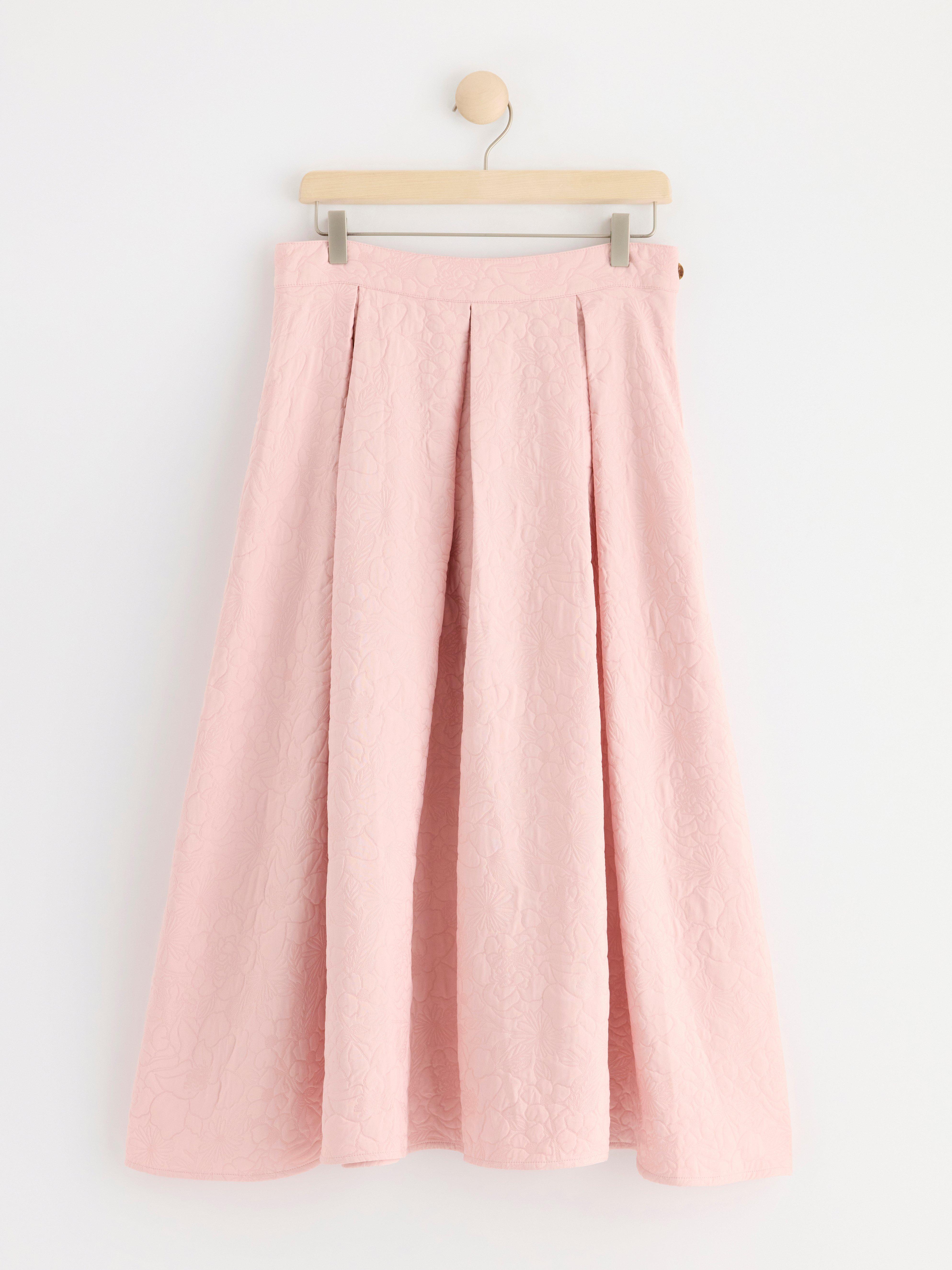 Midi skirt with embroidery Light Pink
