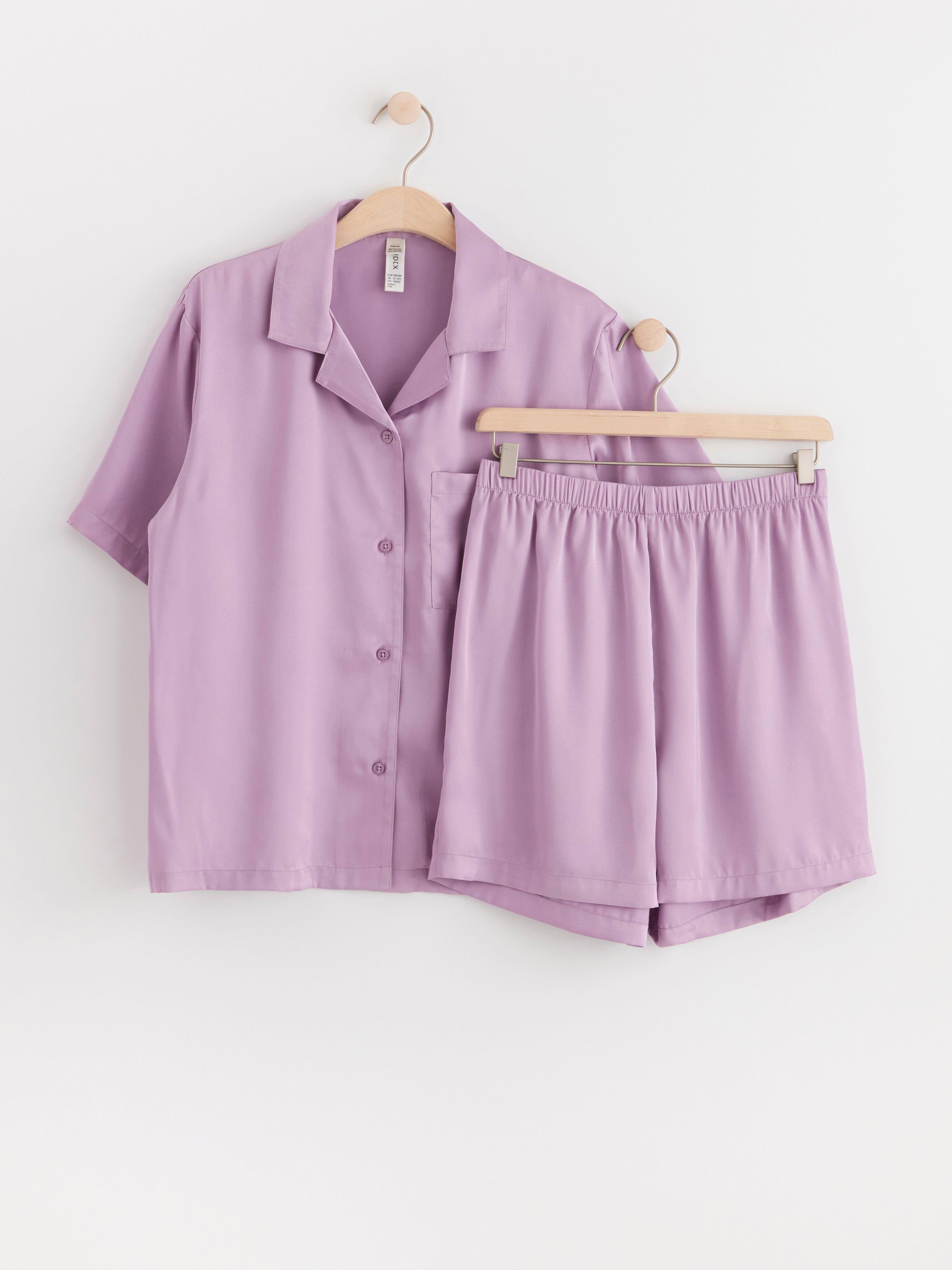 Pyjama set in satin Light Lilac