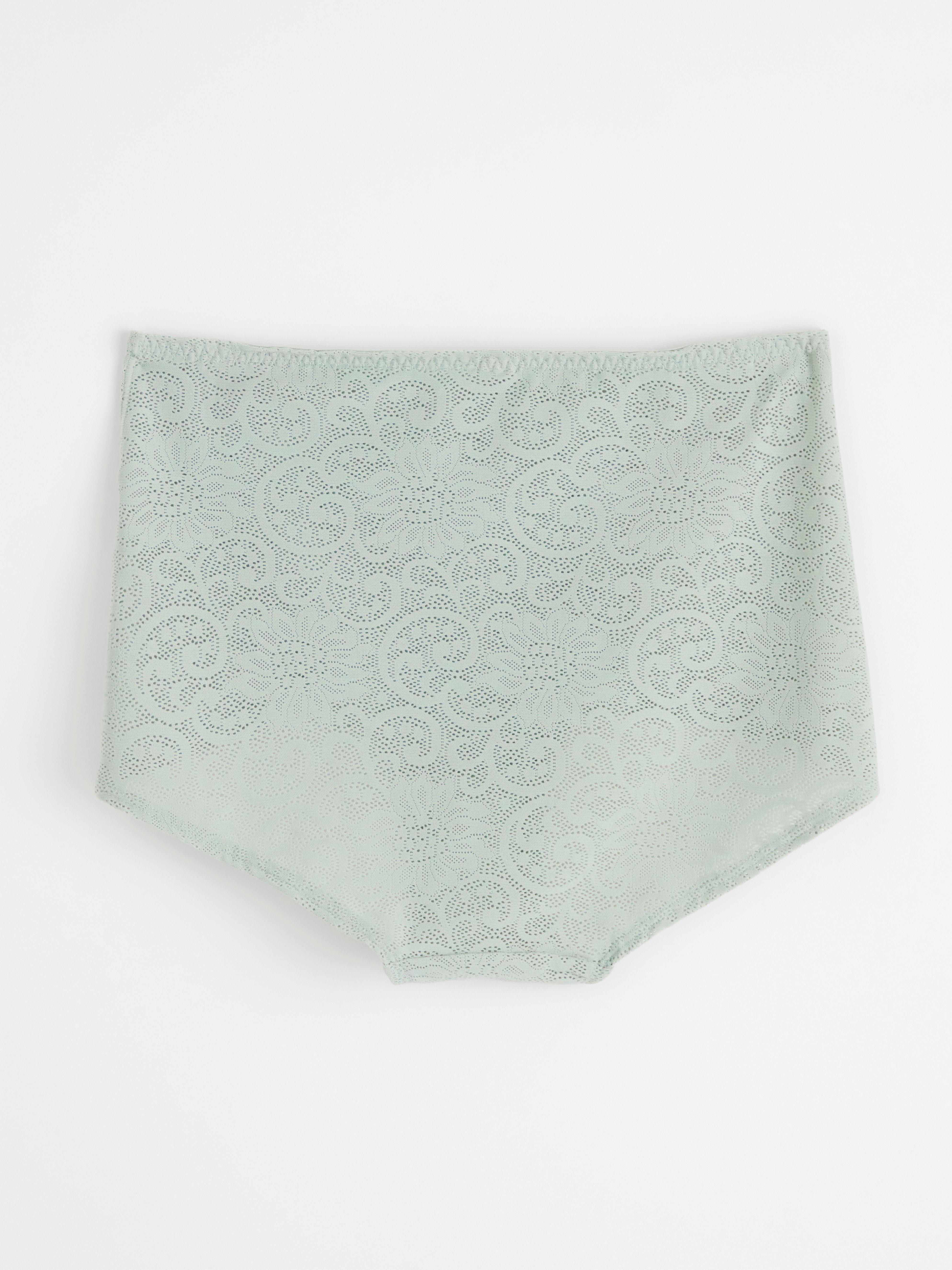 High waist brief with lace Light Dusty Green