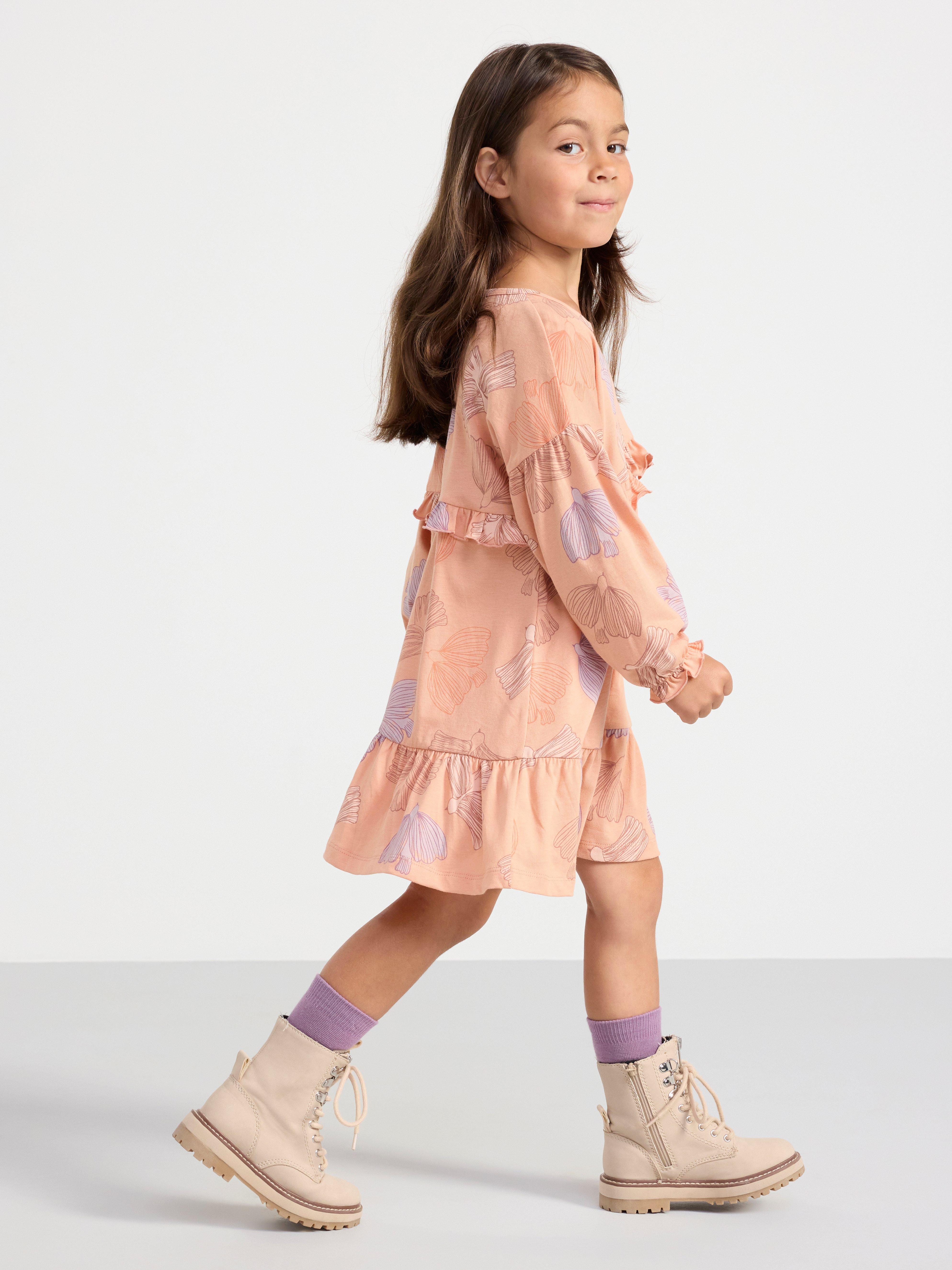 Dress with frill details Light Dusty Coral