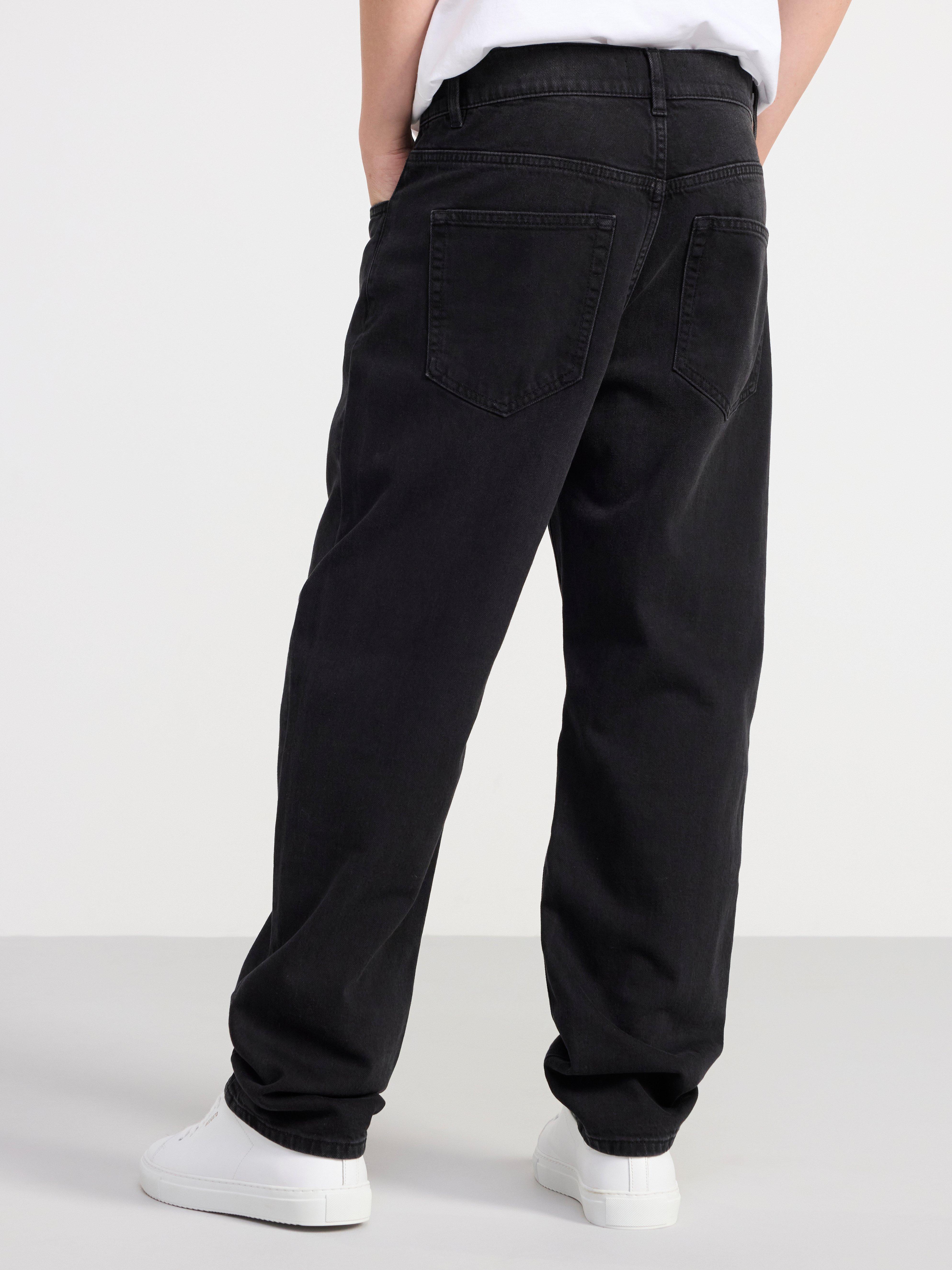 Wilmer Wide tapered leg regular waist jeans Black