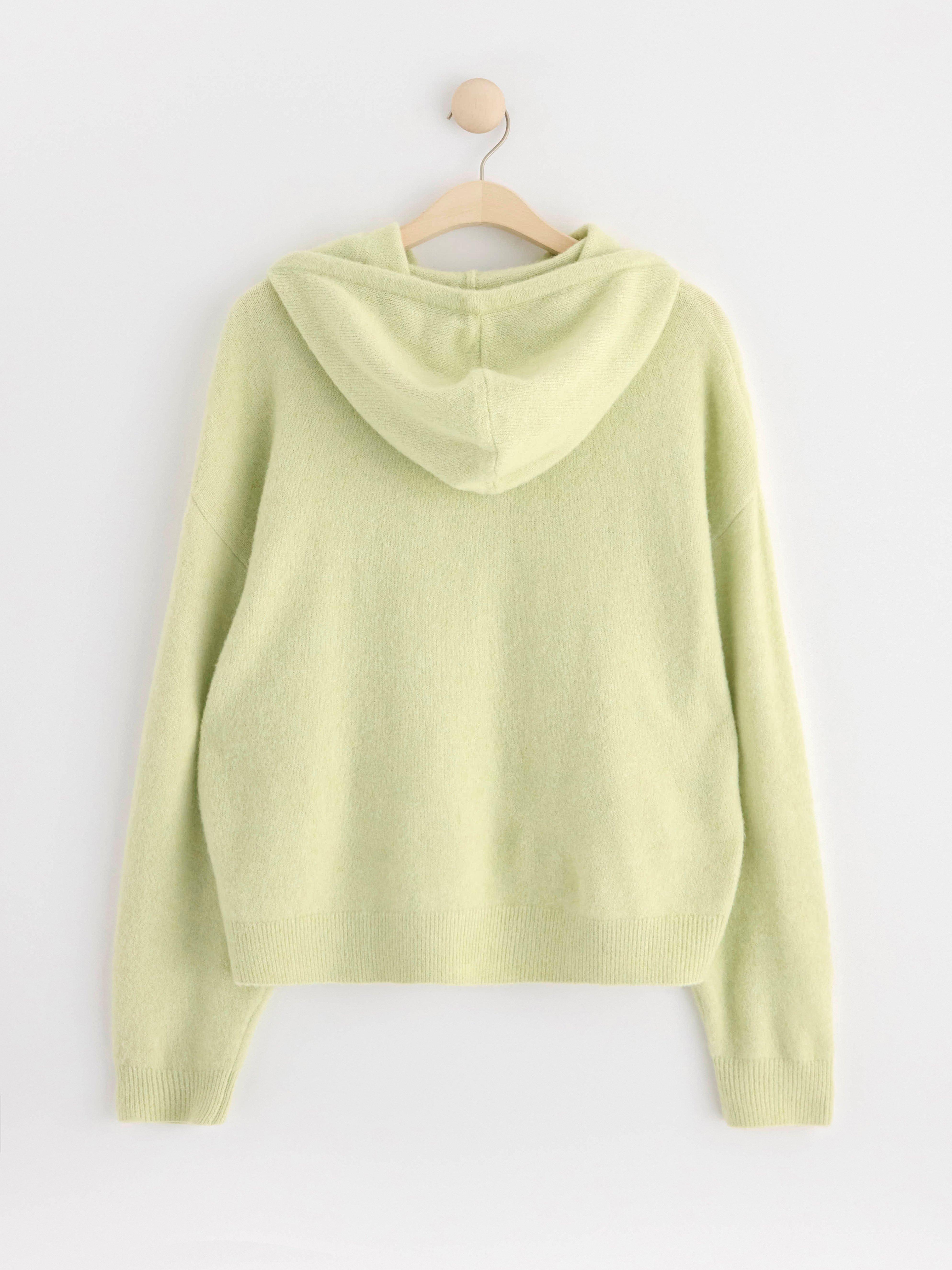 Hoodie knitted Light Dusty Green