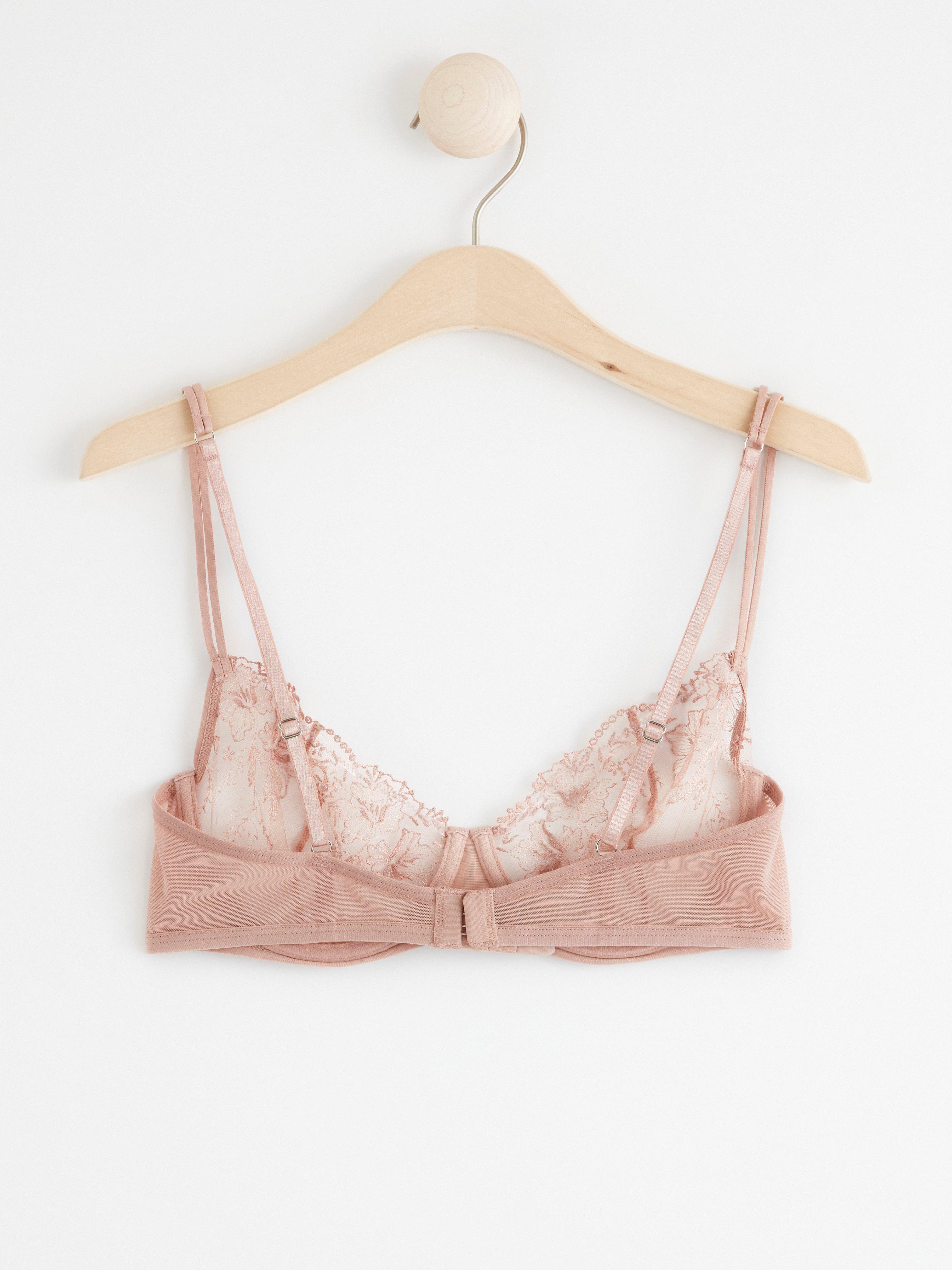 Senna unpadded bra with lace Light Dusty Pink