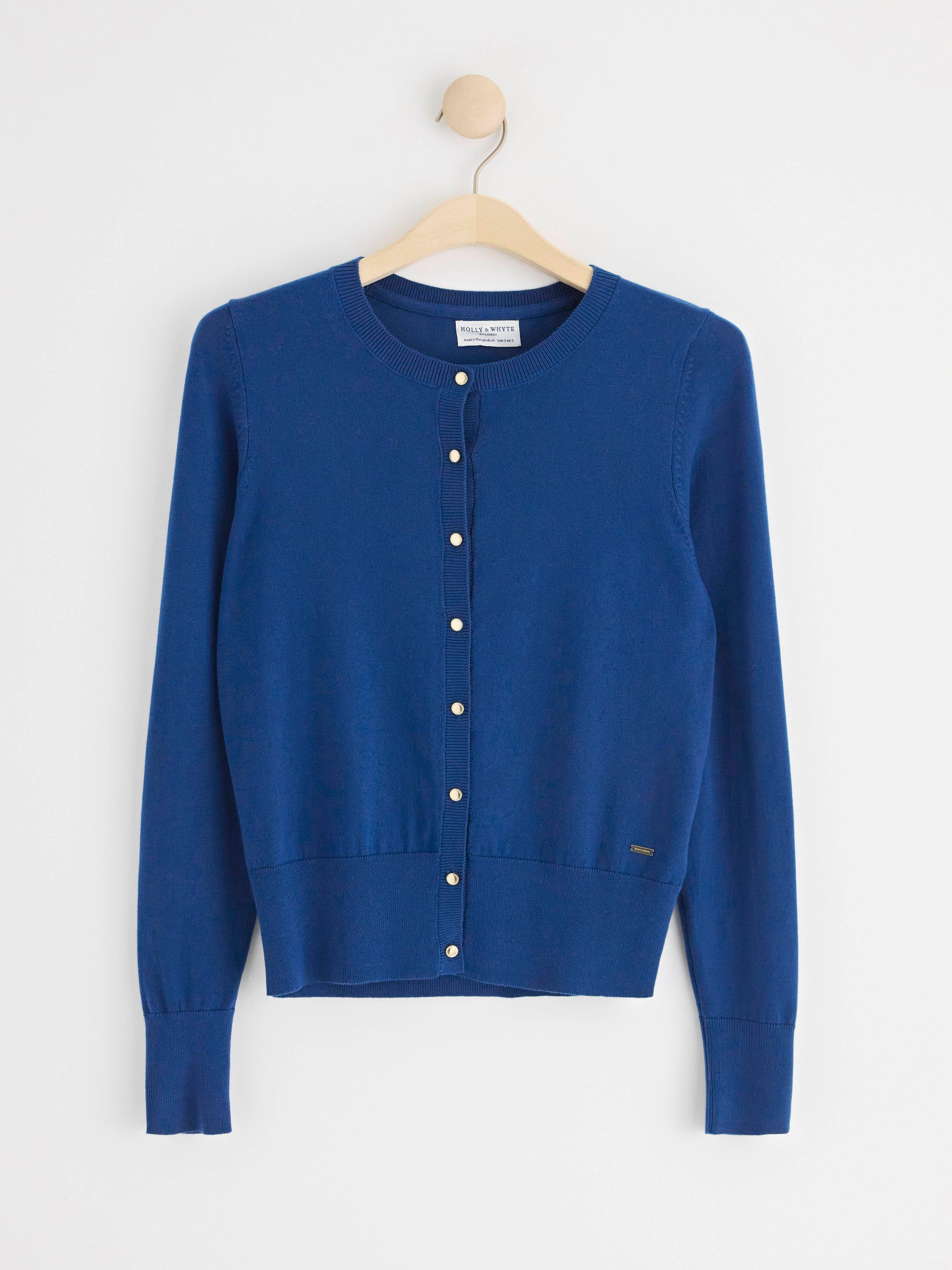 Fine-knit cardigan Dark Blue