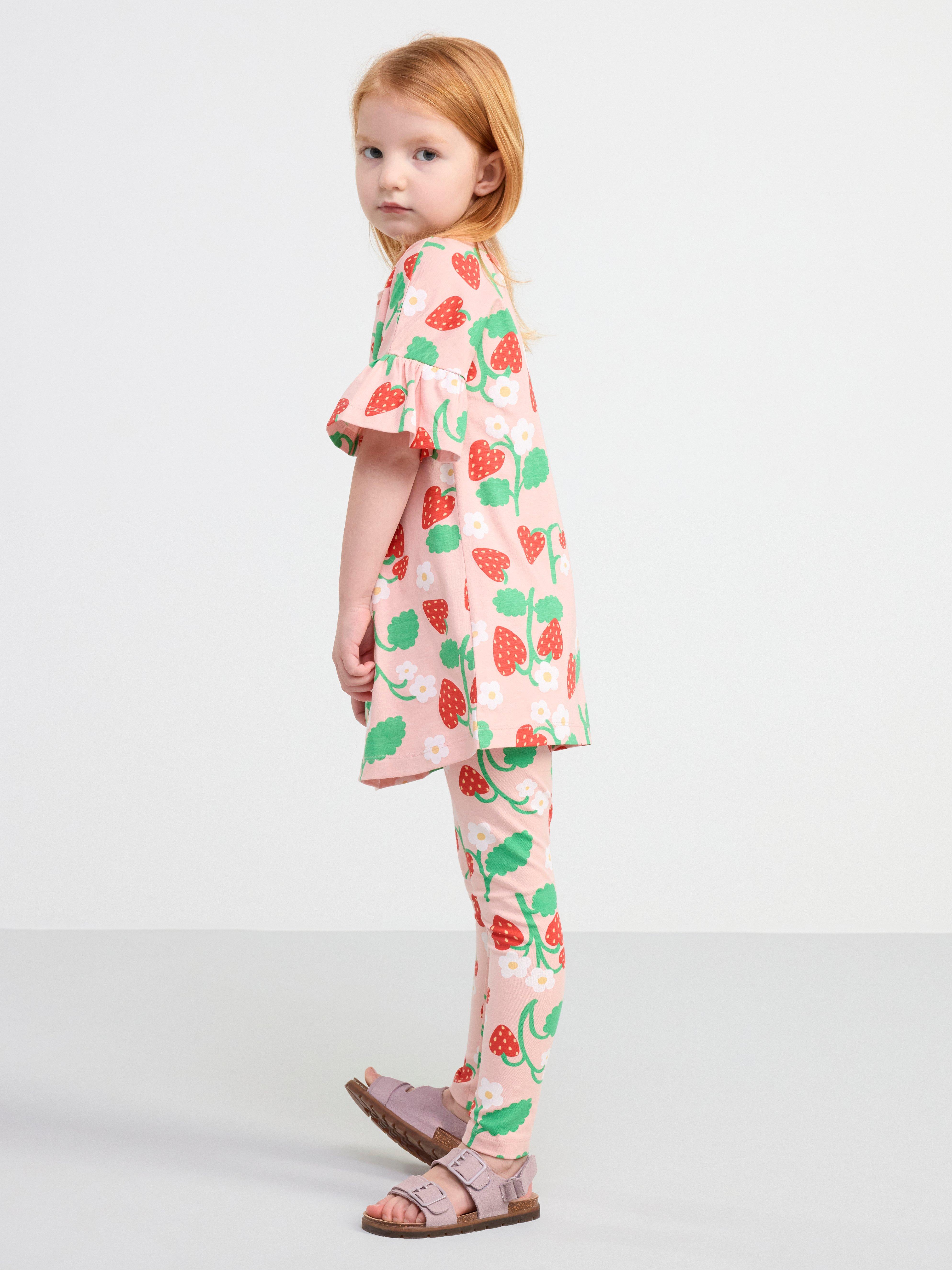 Short sleeve tunic with strawberries Light Pink