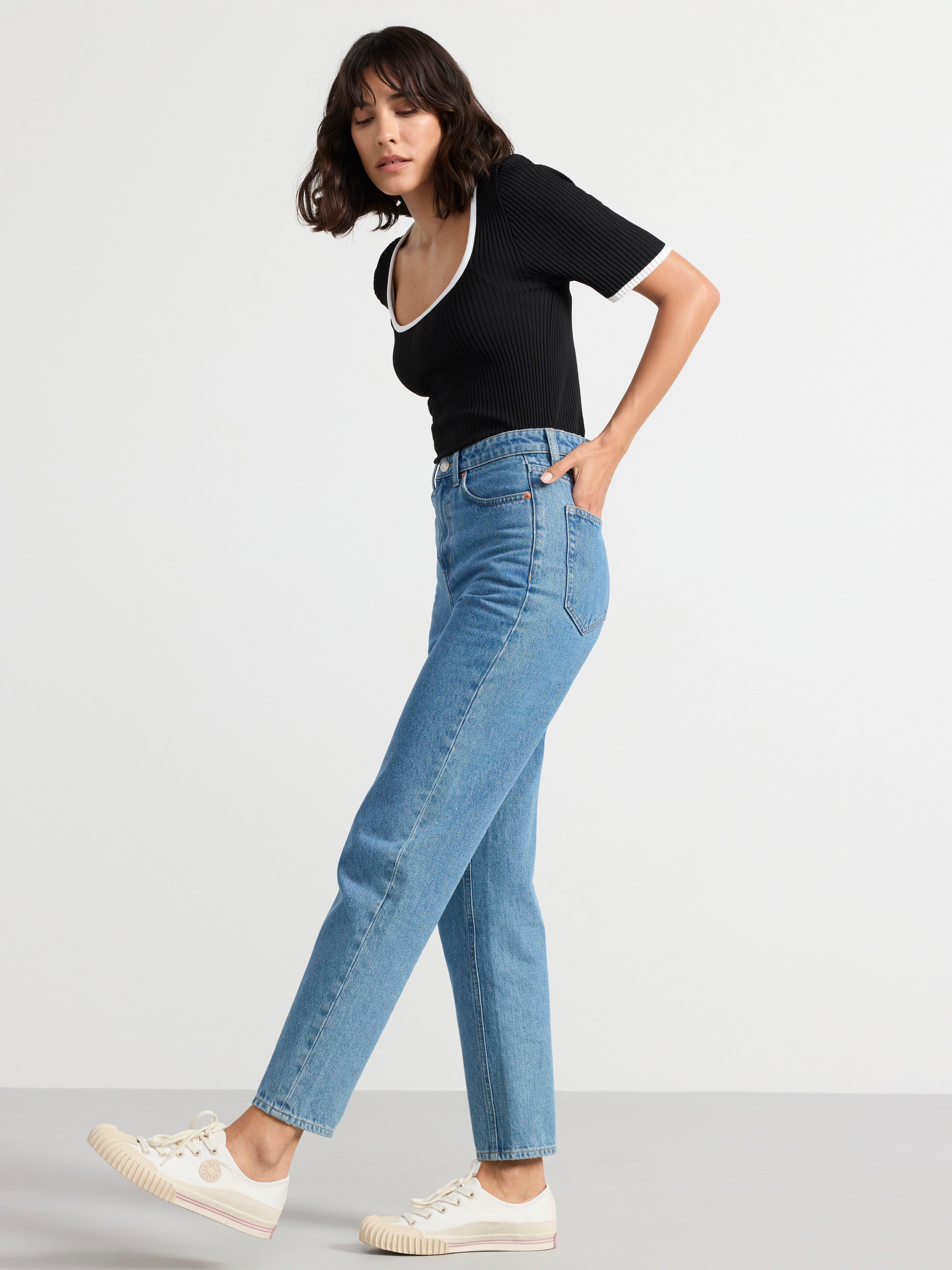 Short sleeve rib-knit jumper Black