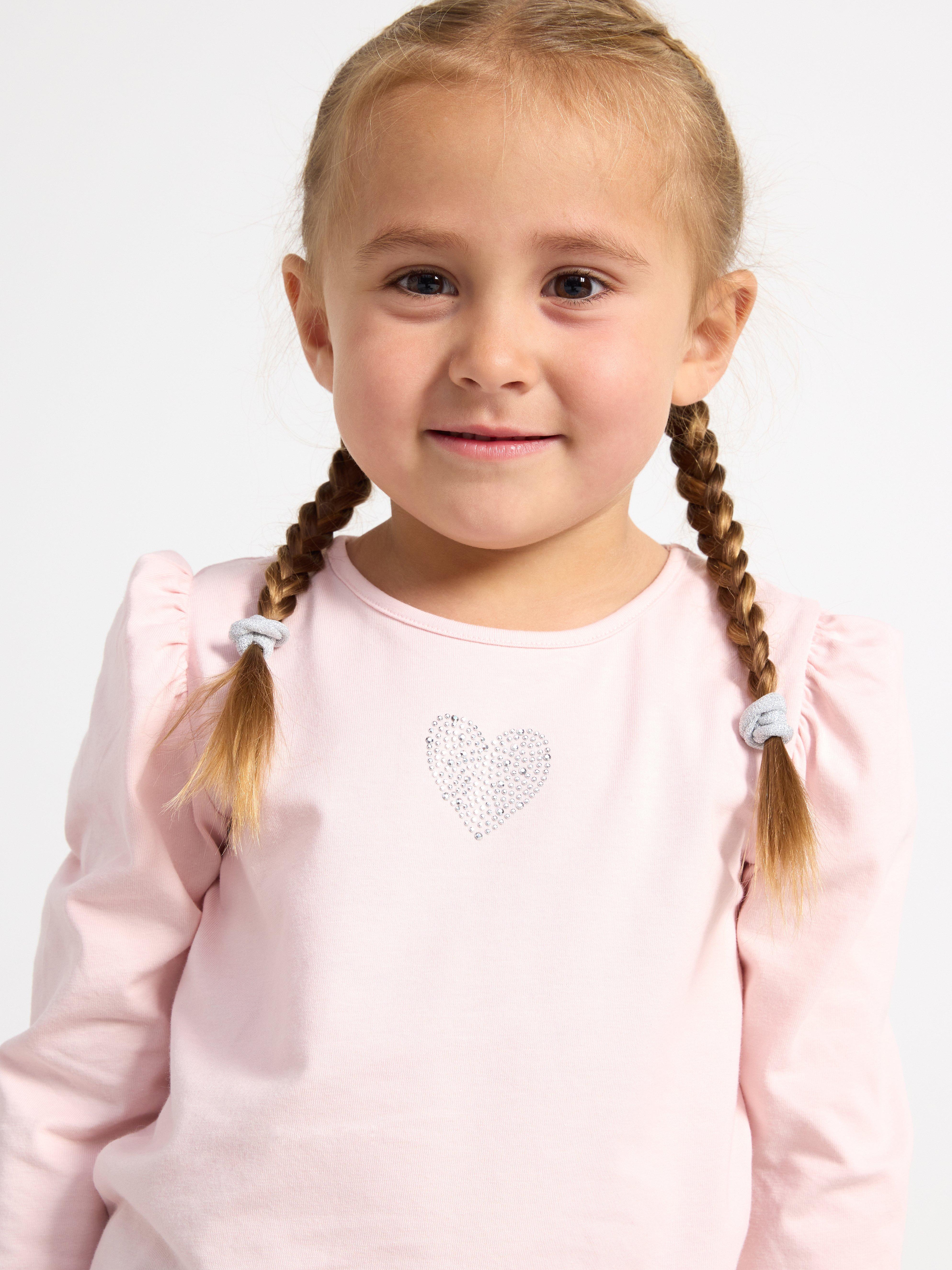 Long sleeve top with rhinestones Light Dusty Pink