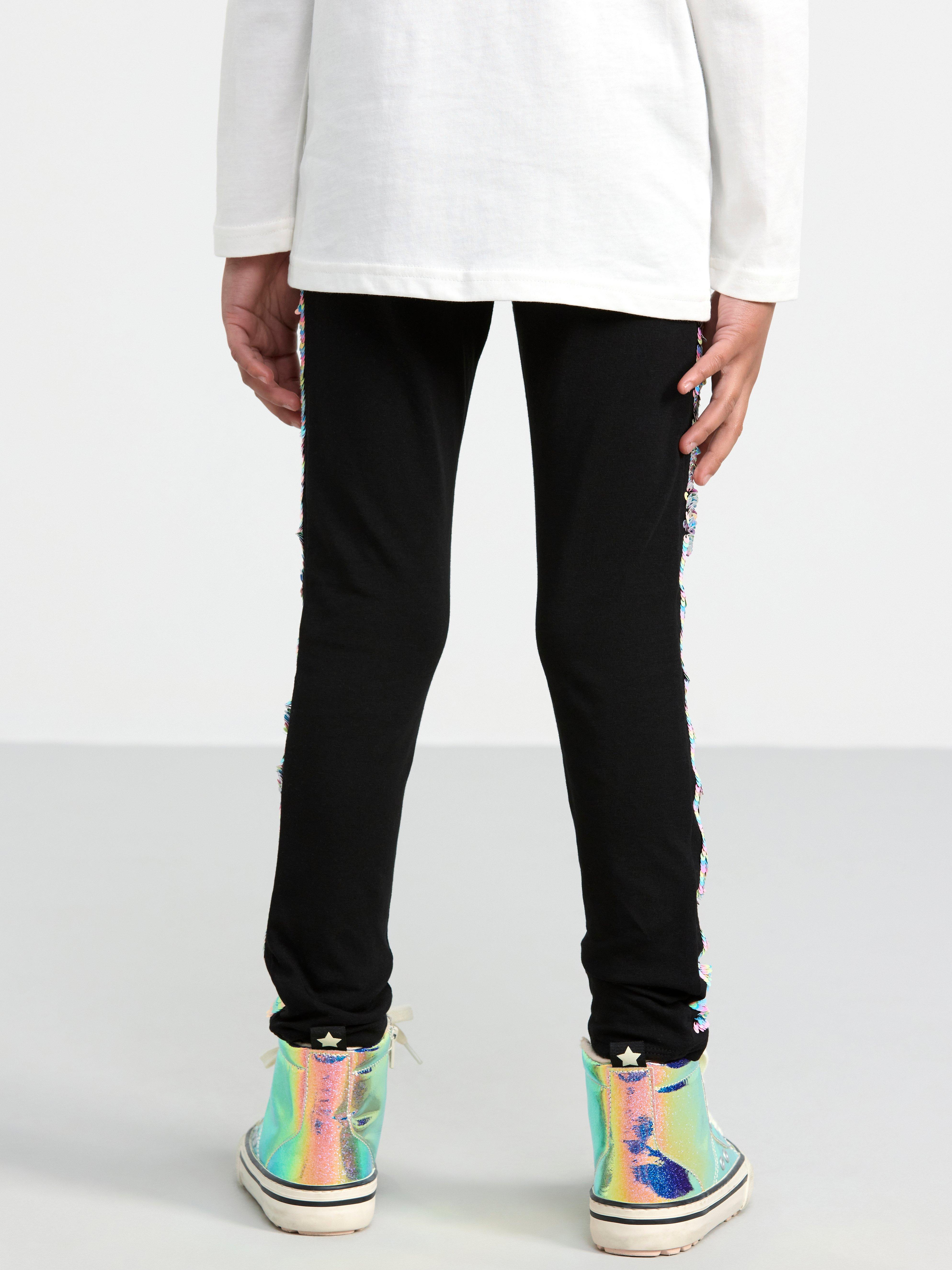 Leggings with reversible sequins Black