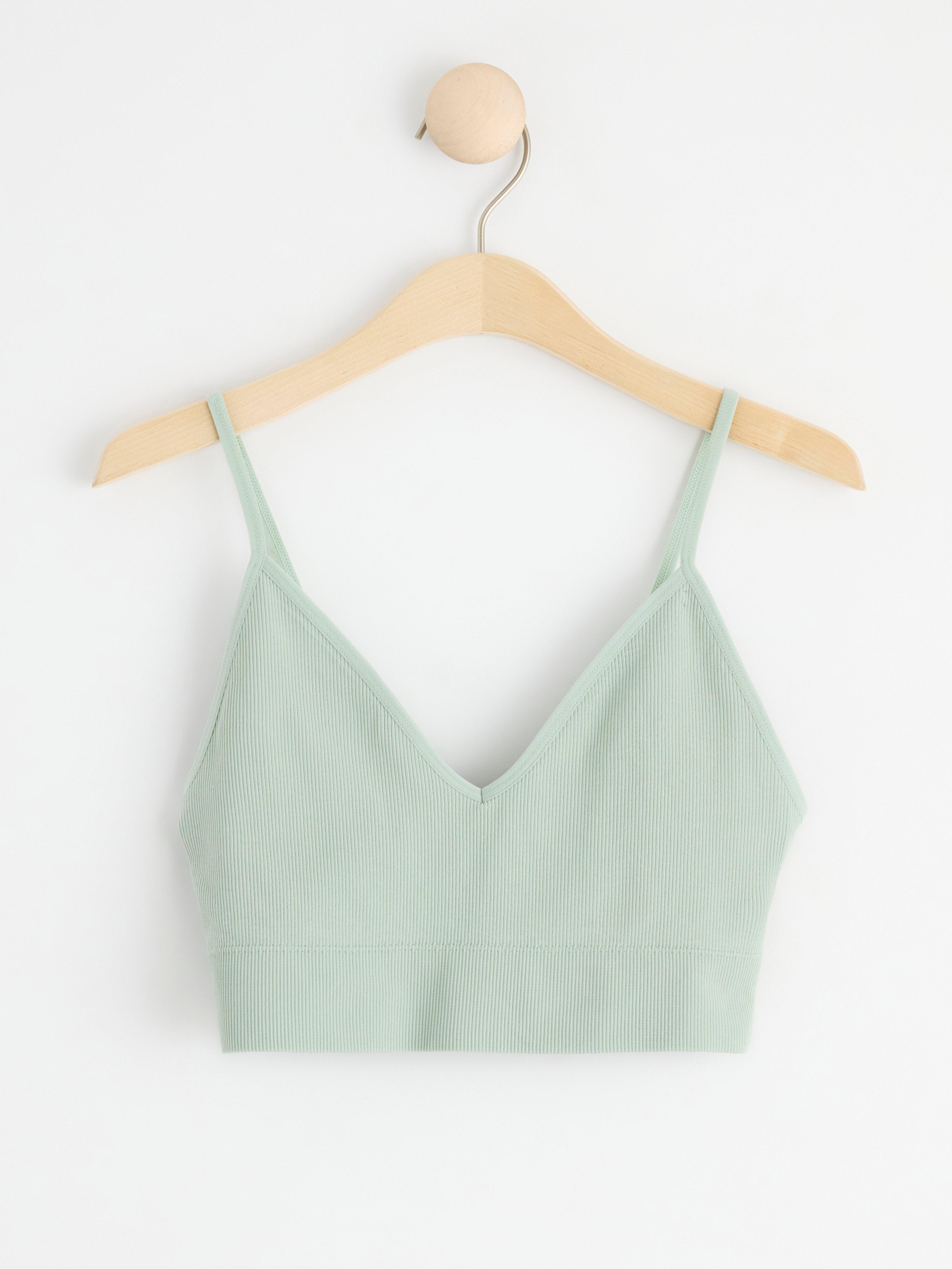 Seamless ribbed soft bra Light Dusty Green