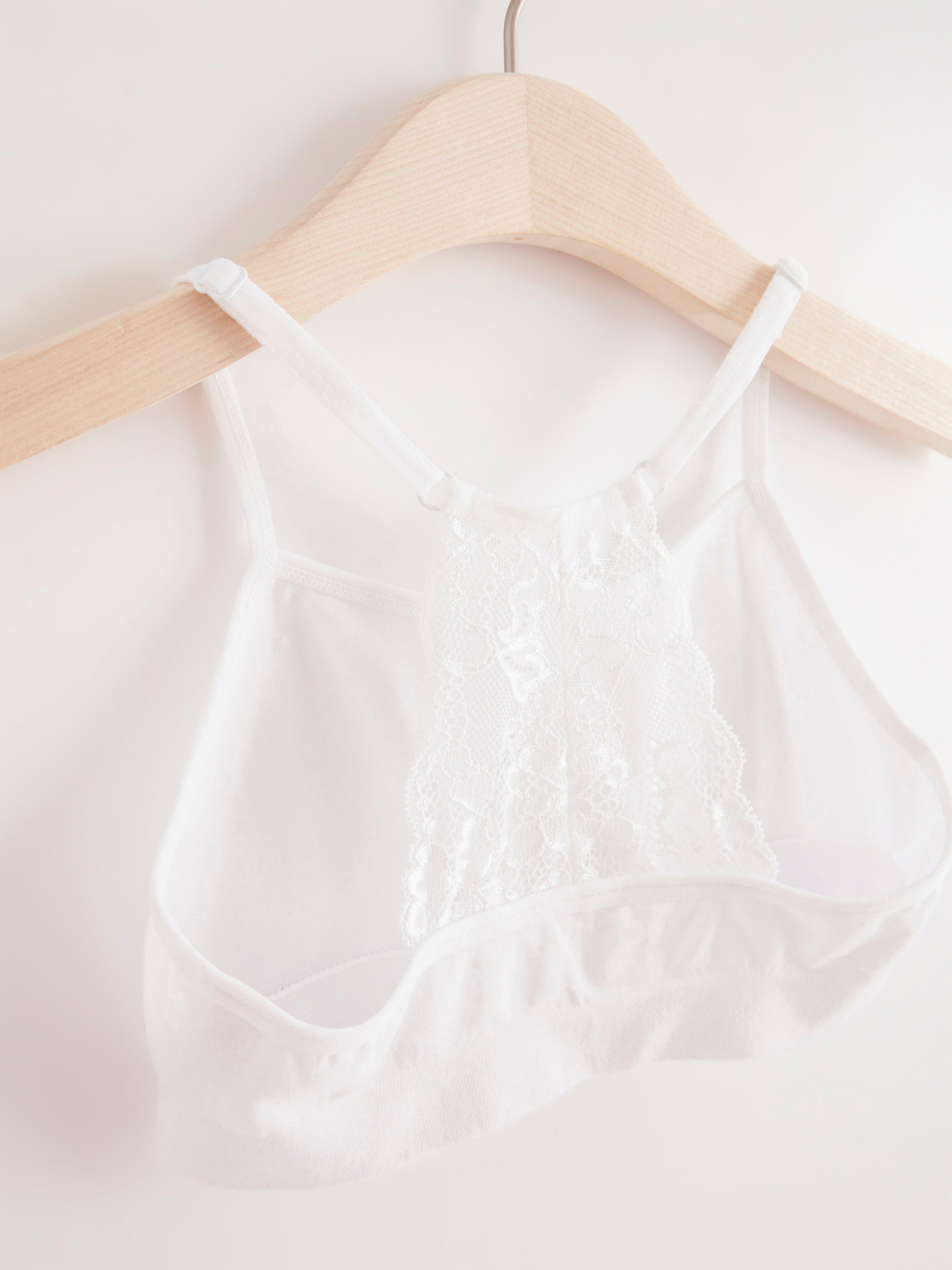 Short seamless top with lace White