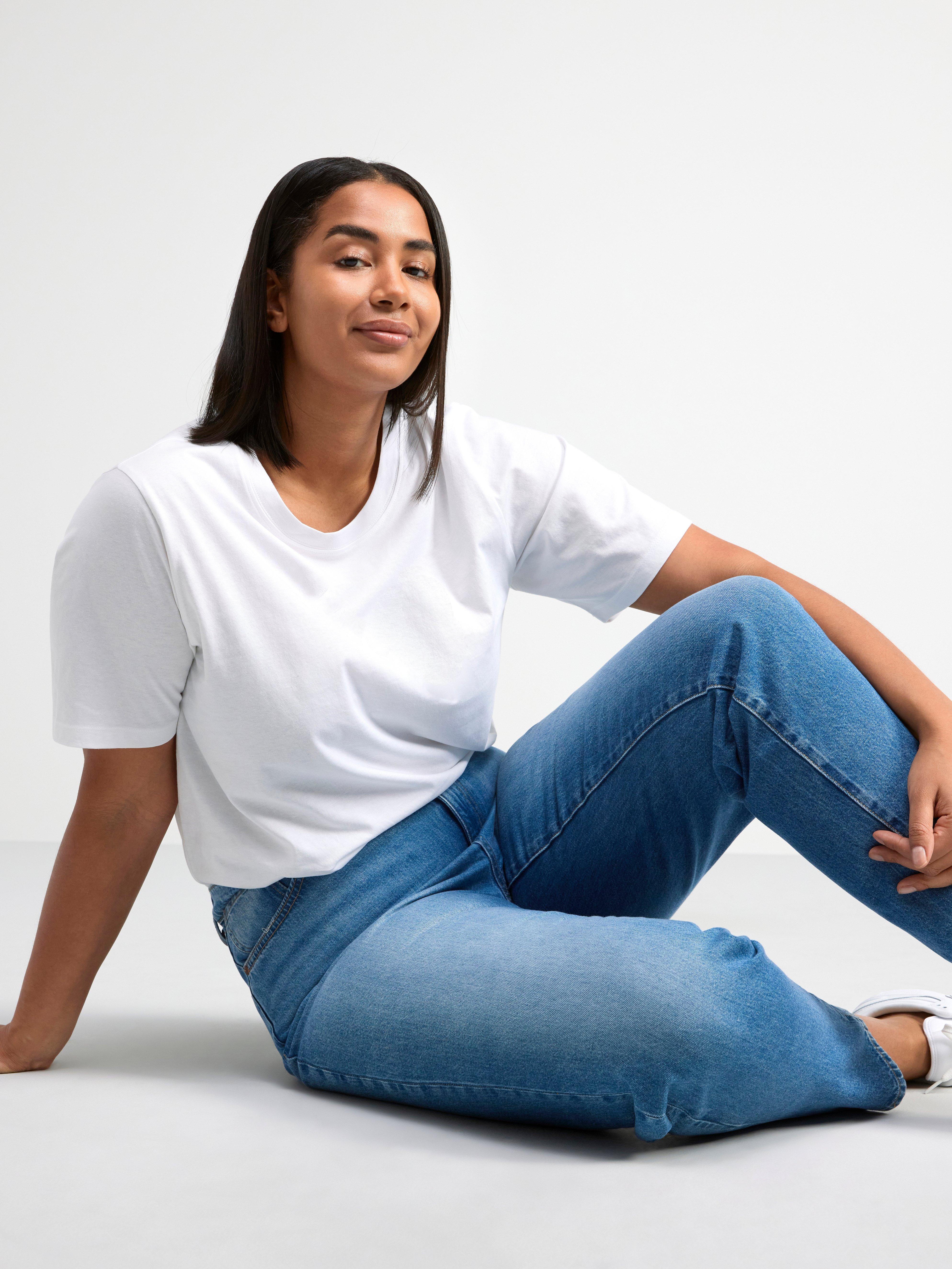 PAM Mom fit high waist jeans Denim blue