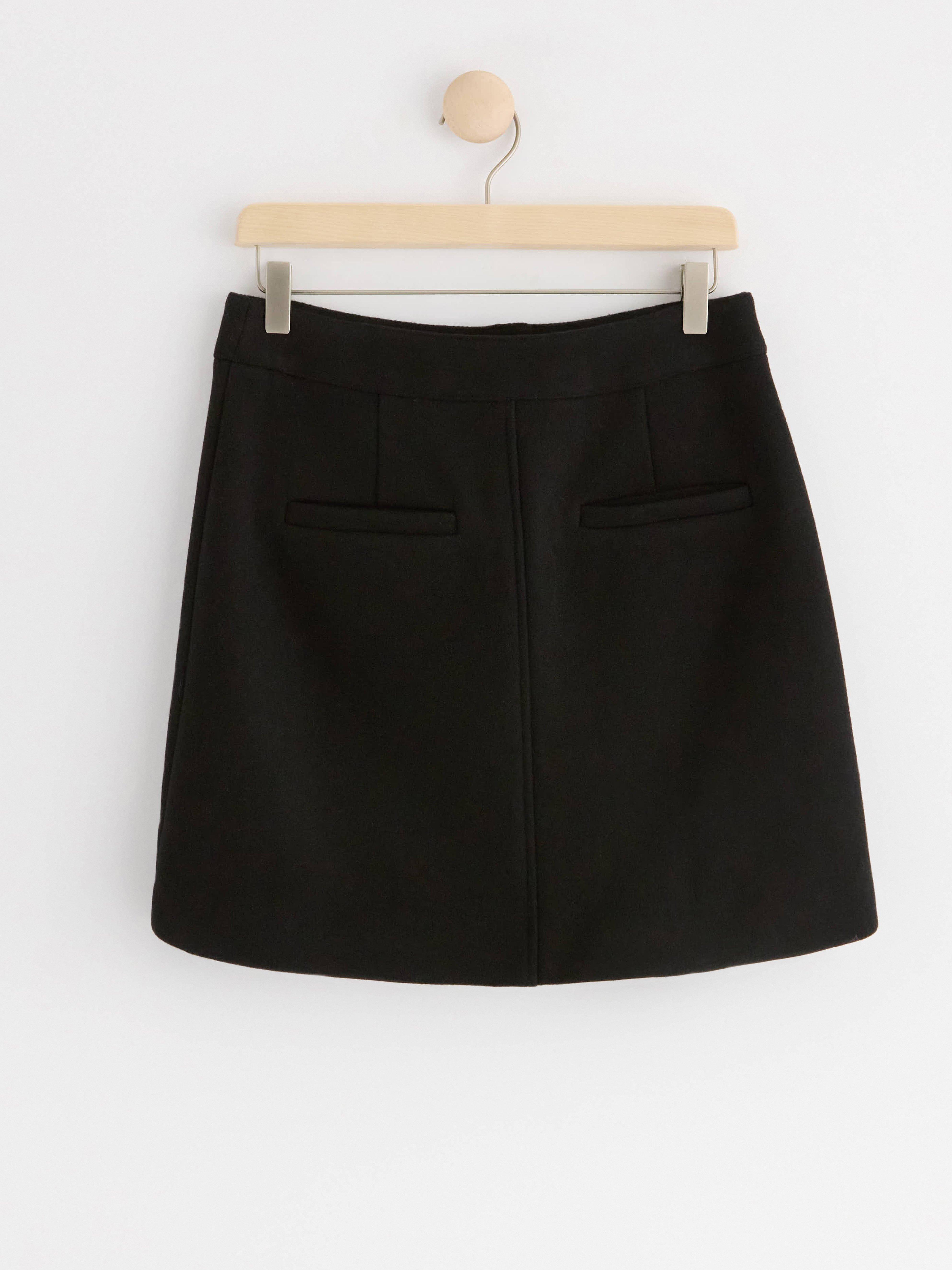 Skirt in wool blend Black