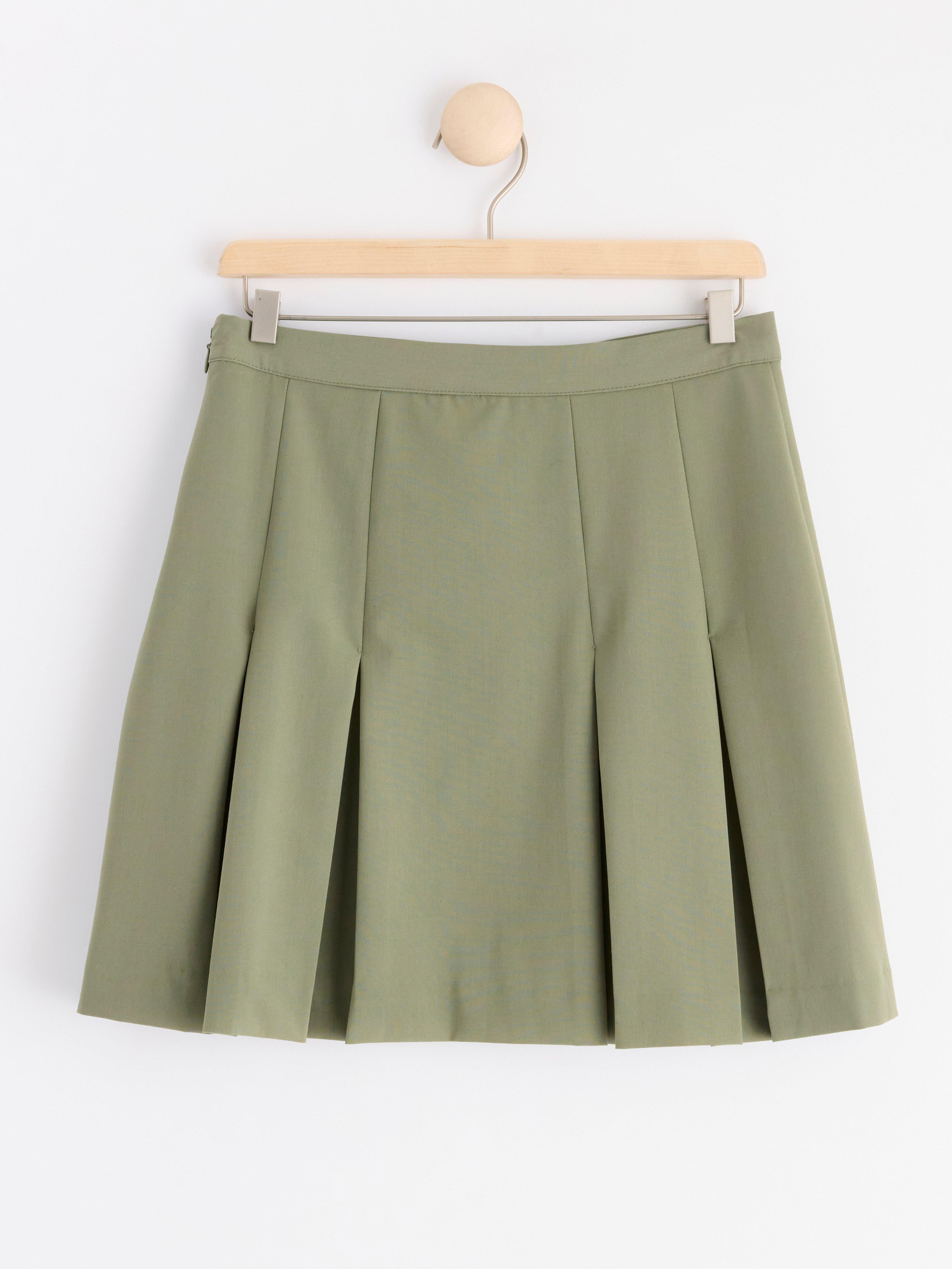 Pleated mini skirt Dark Khaki