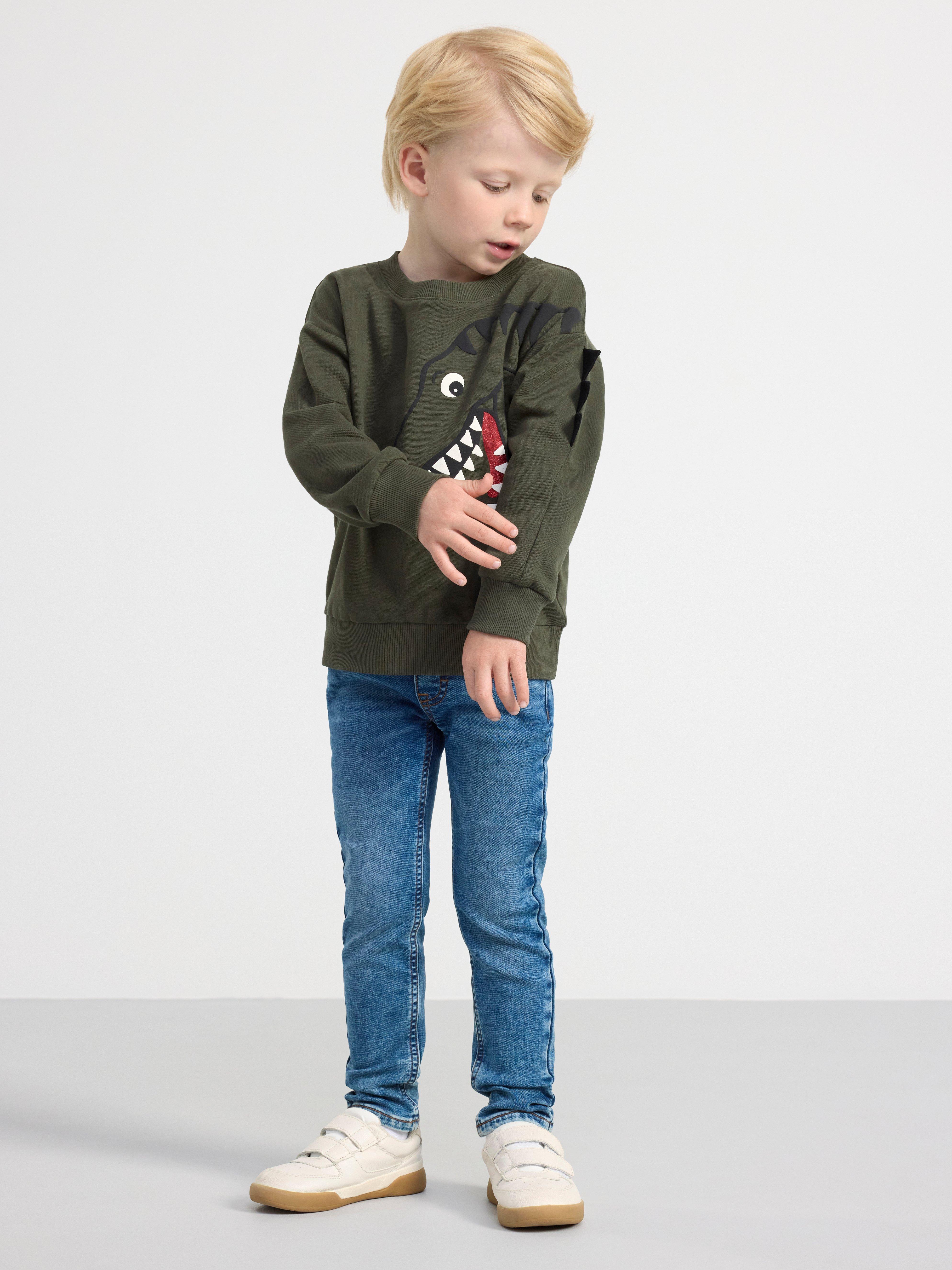 Sweatshirt with dinosaur Dark Khaki Green