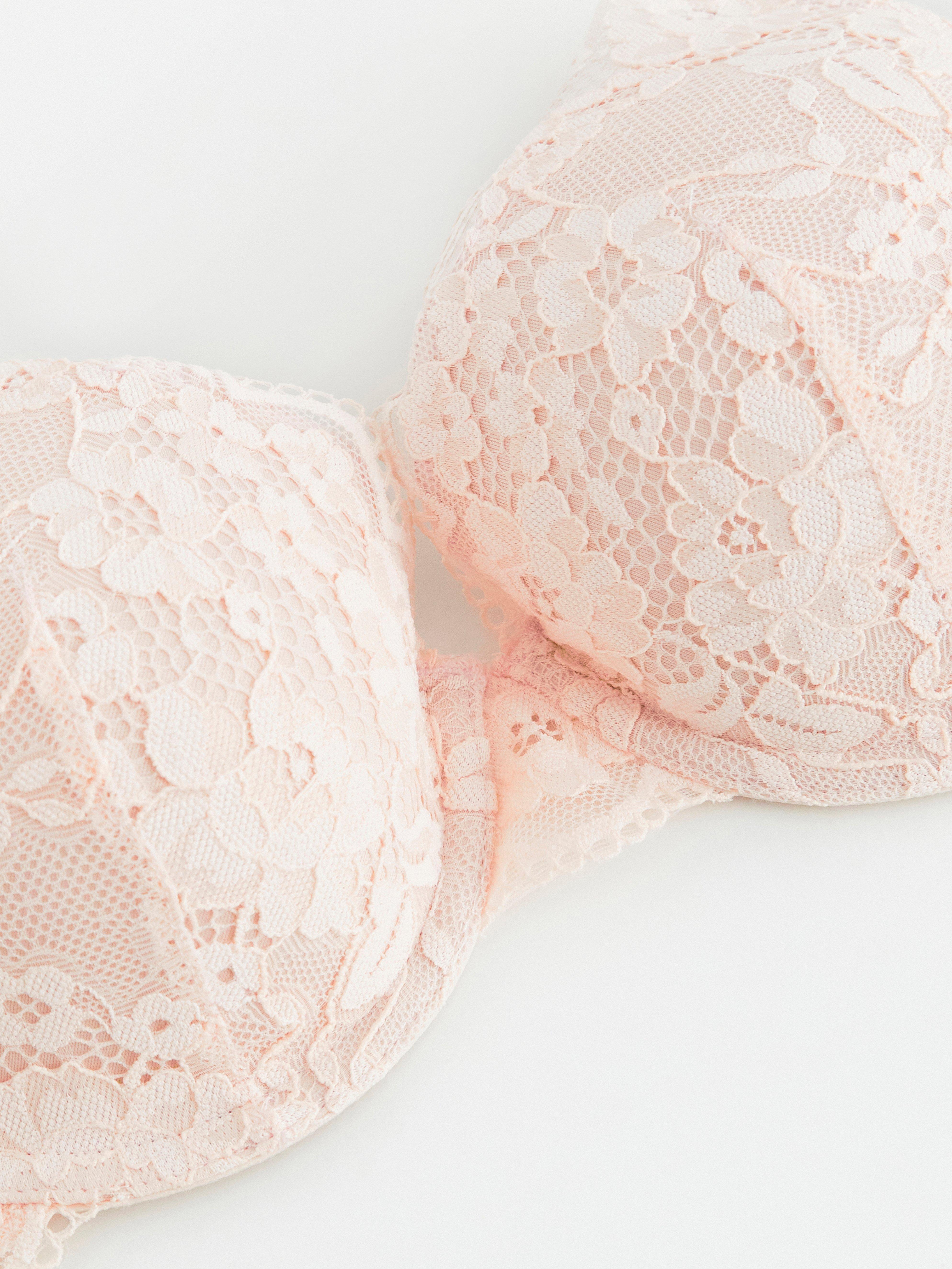 Lilja t-shirt bra with lace Lt pink